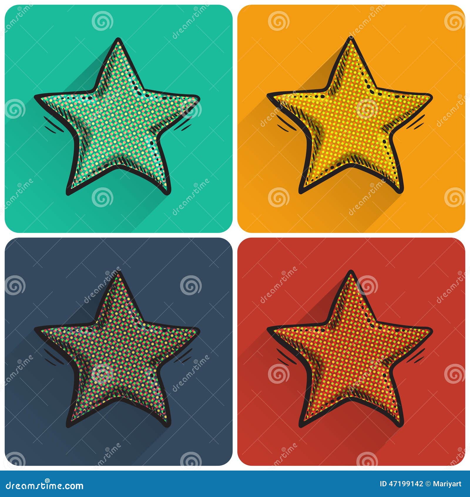 Set of pop art star icon stock vector. Illustration of purple 47199142