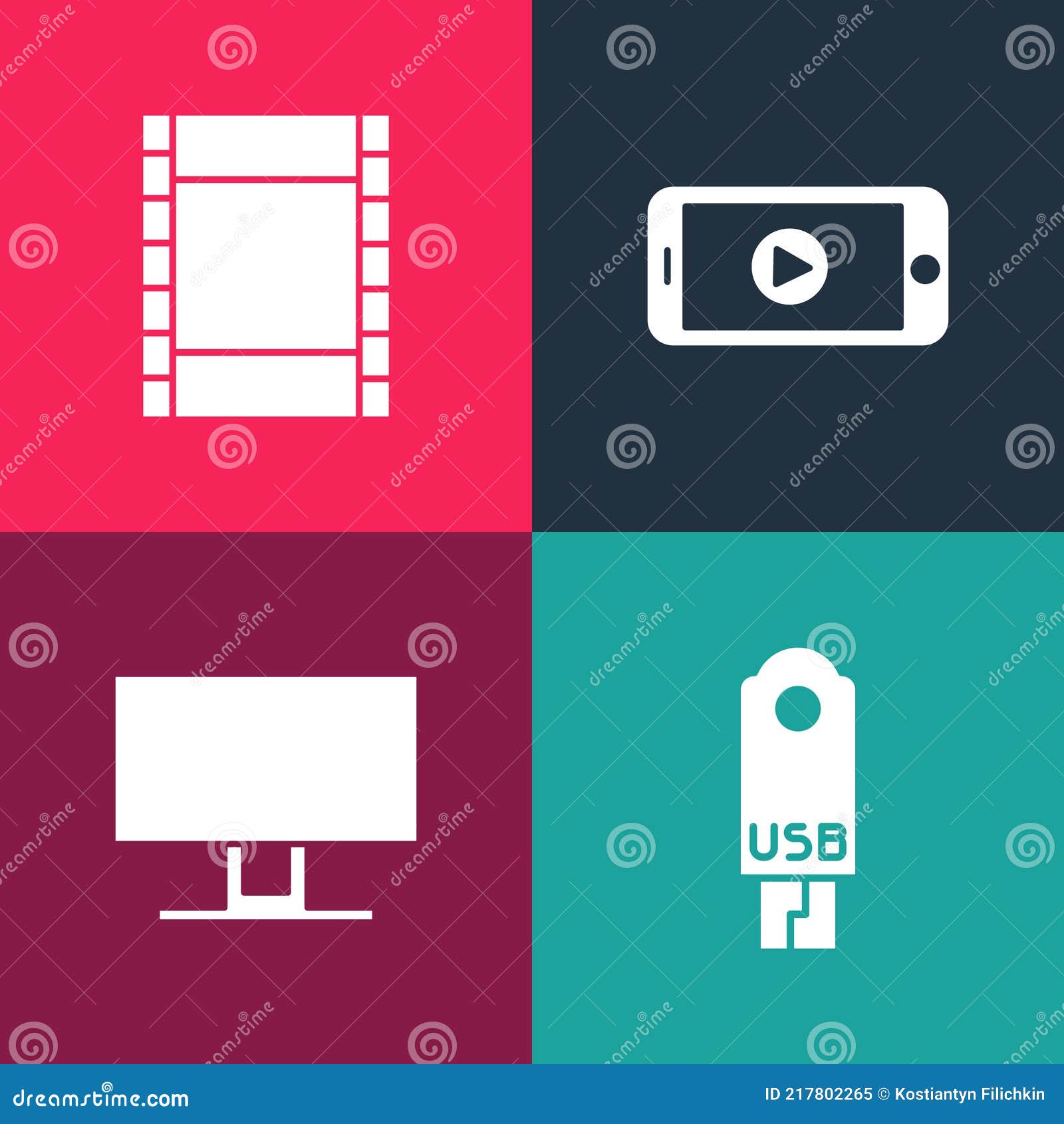 Set Pop Art USB Flash Drive, Smart Tv, Online Play Video and Play Video