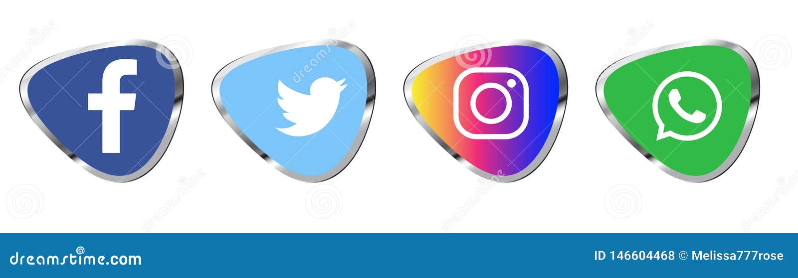 Set Of Popular Social Media Logos
