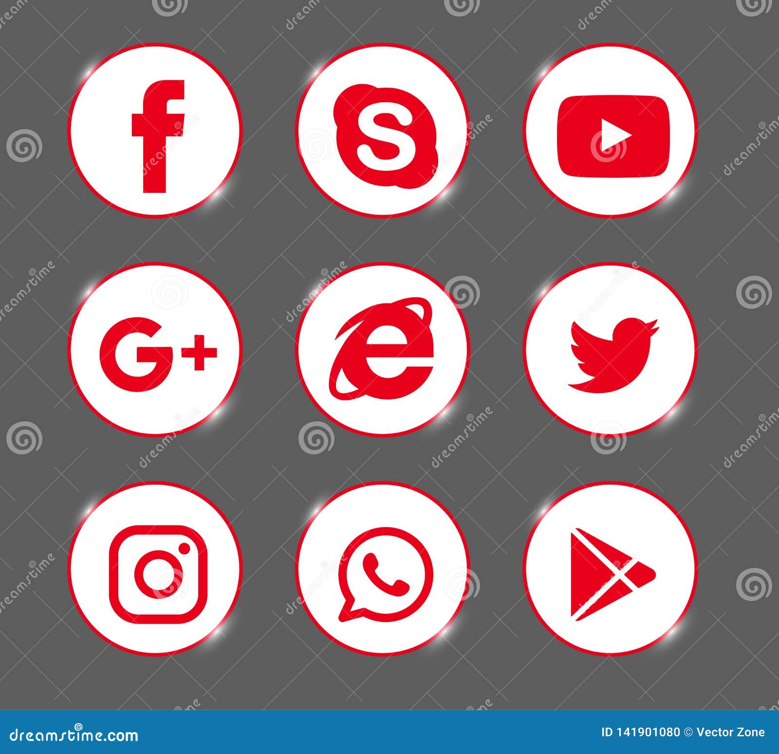 Set of Popular Social Media Logos, Icons Red Instagram, Facebook, Twitter,  Youtube, WhatsApp, Editorial Image - Illustration of icons, finger:  141901080