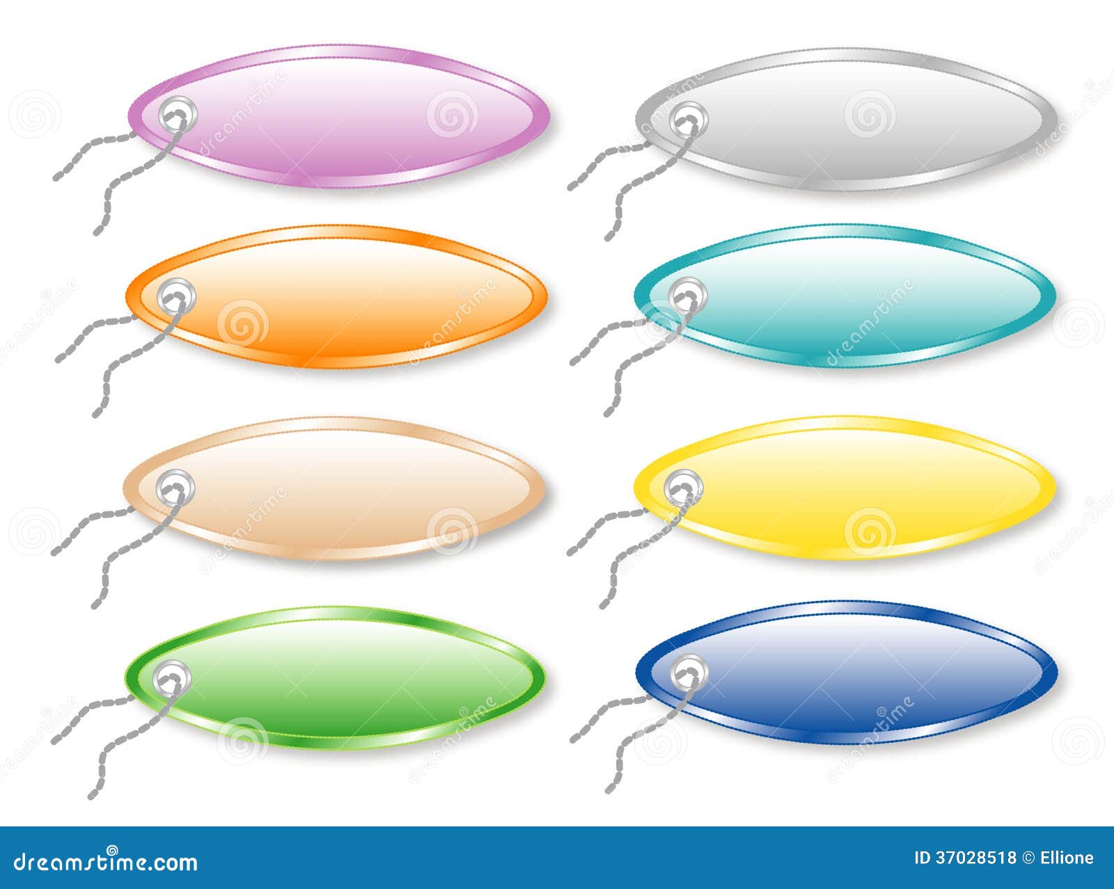 Set of Price Tags on Strings Stock Vector Illustration of empty