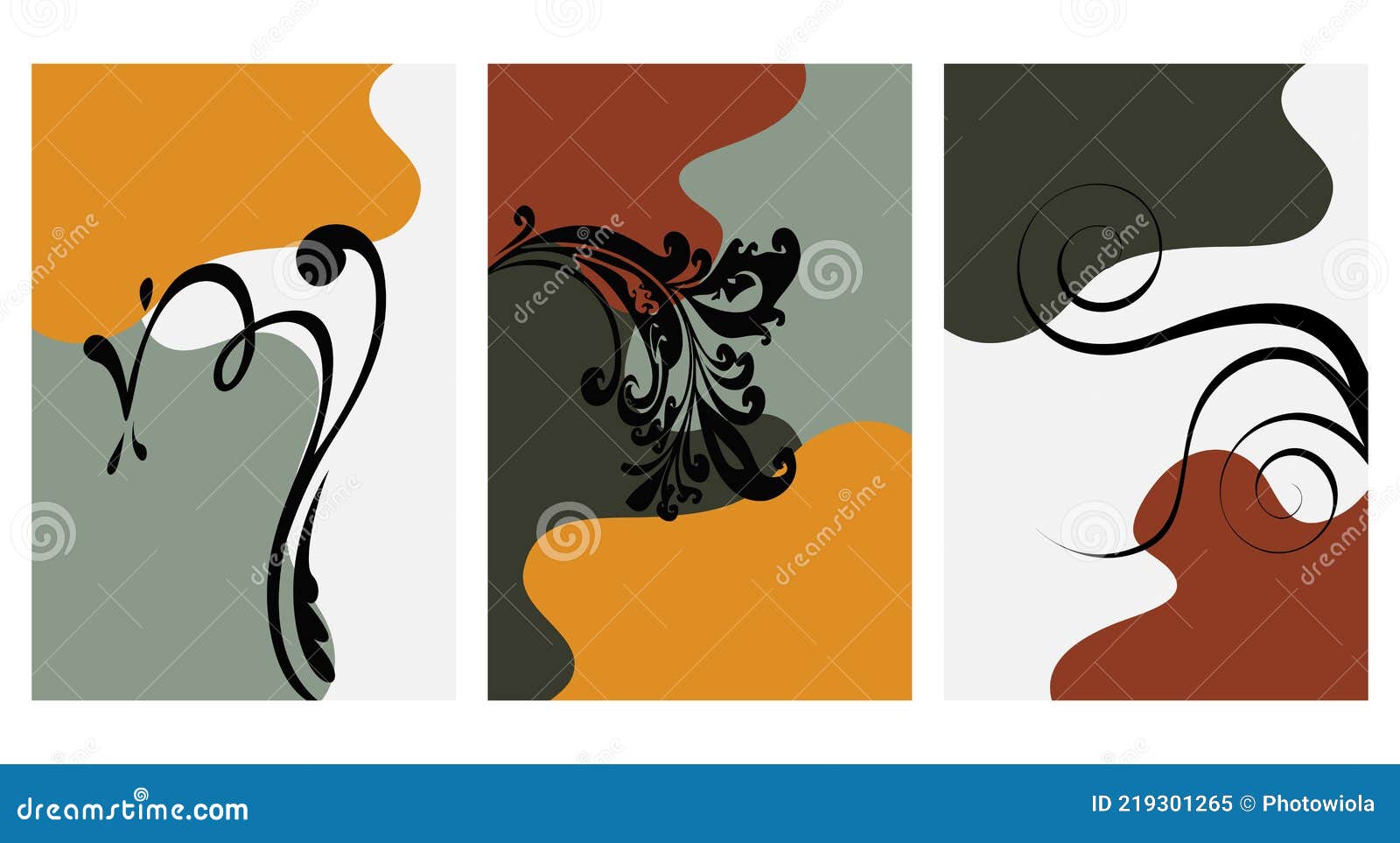 Set of 3 Printable Illustrations, Minimalist Pattern, Wall Art, Home