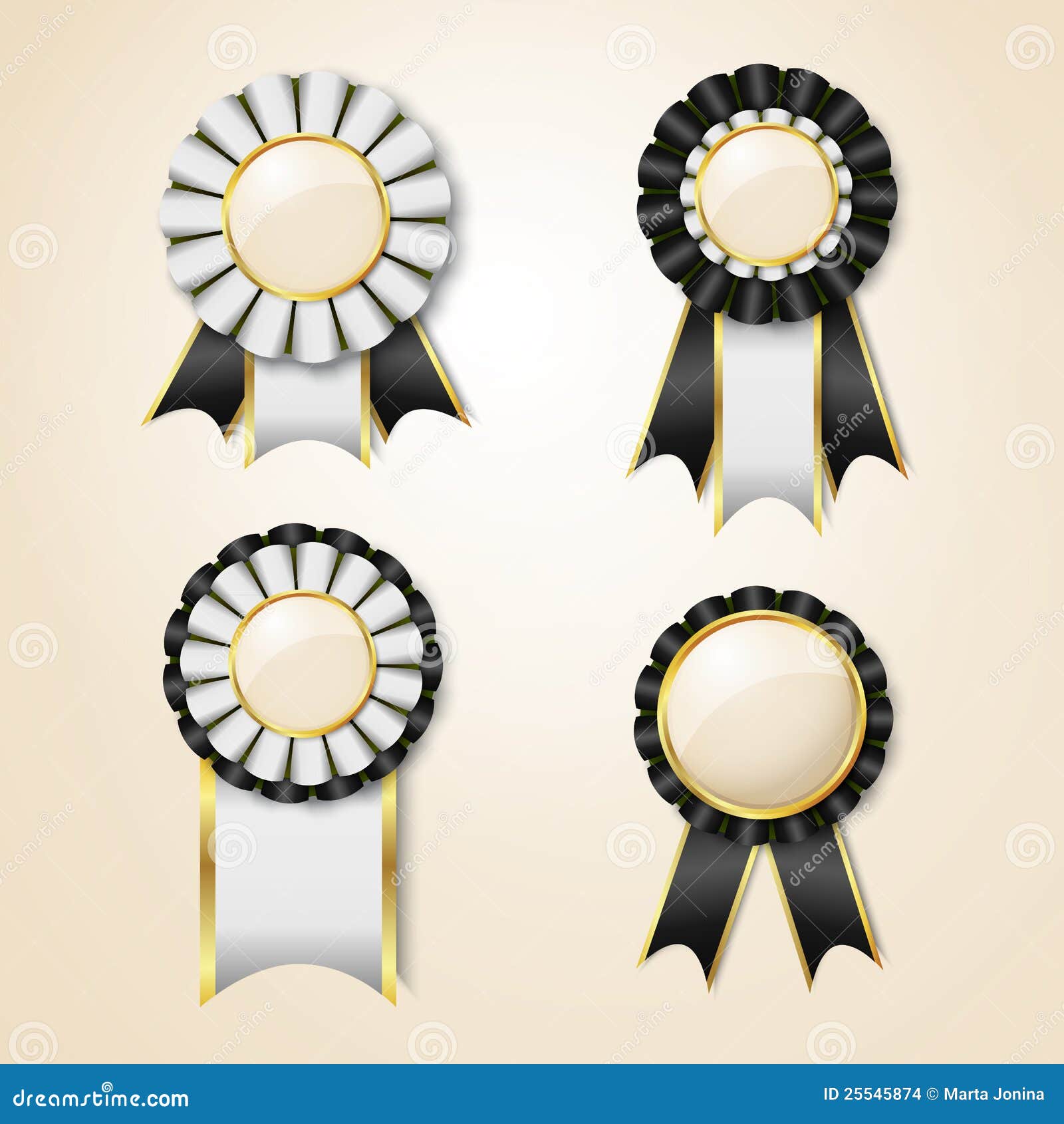 Set of prize ribbons stock vector. Illustration of guarantee 25545874