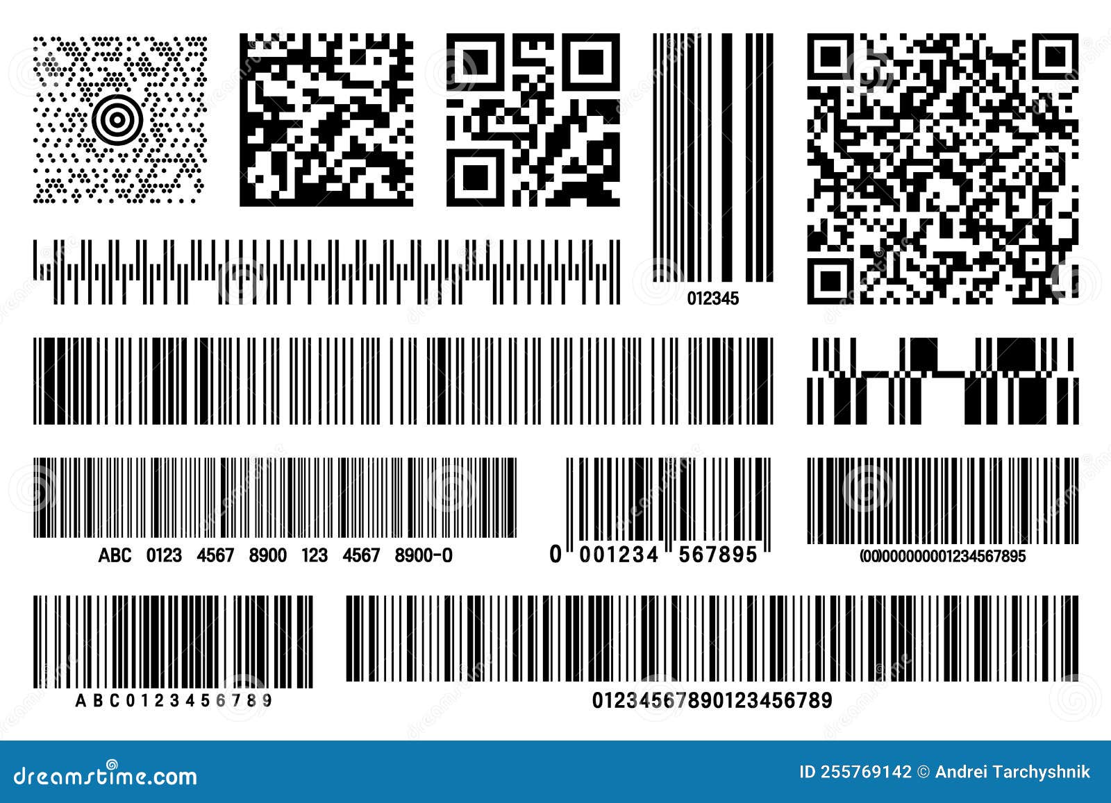 Штрих кодовая идентификация. Набор штрих кодов. Product code. Tracking barcode