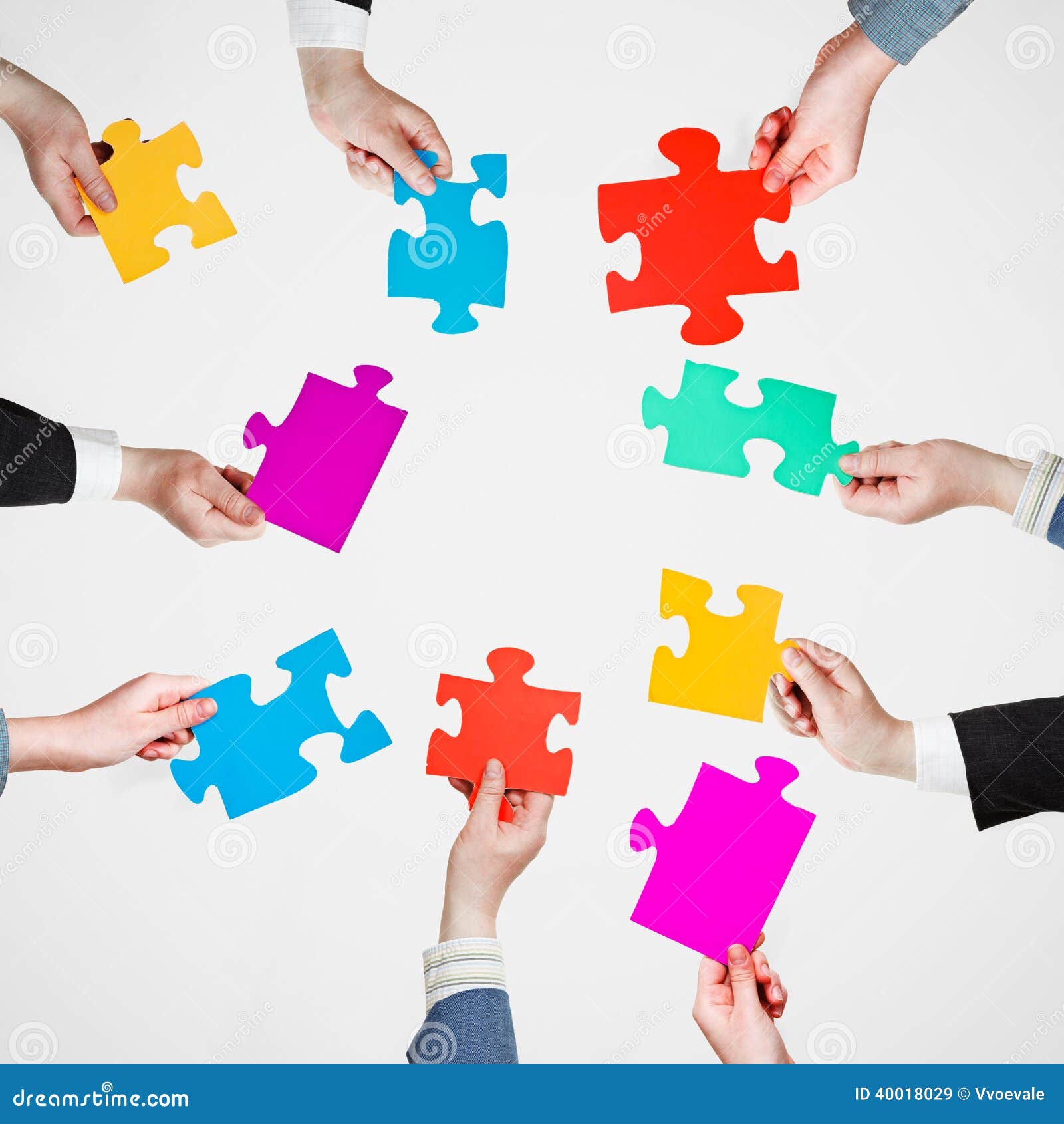 Person At A Board Meeting Crossword Clue Set Puzzle Pieces In People Hands In Circle Stock Image - Image of