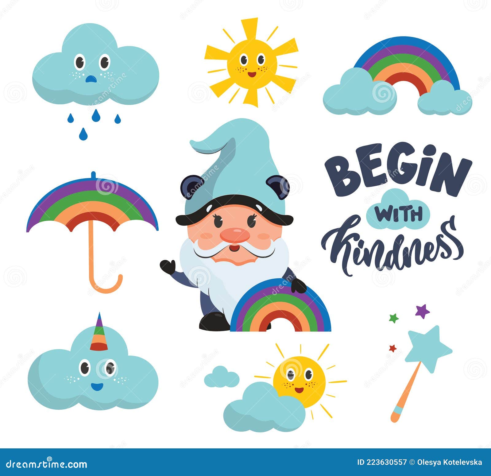 Cloud Rainbow Stickers, Kindness Stickers, Pride
