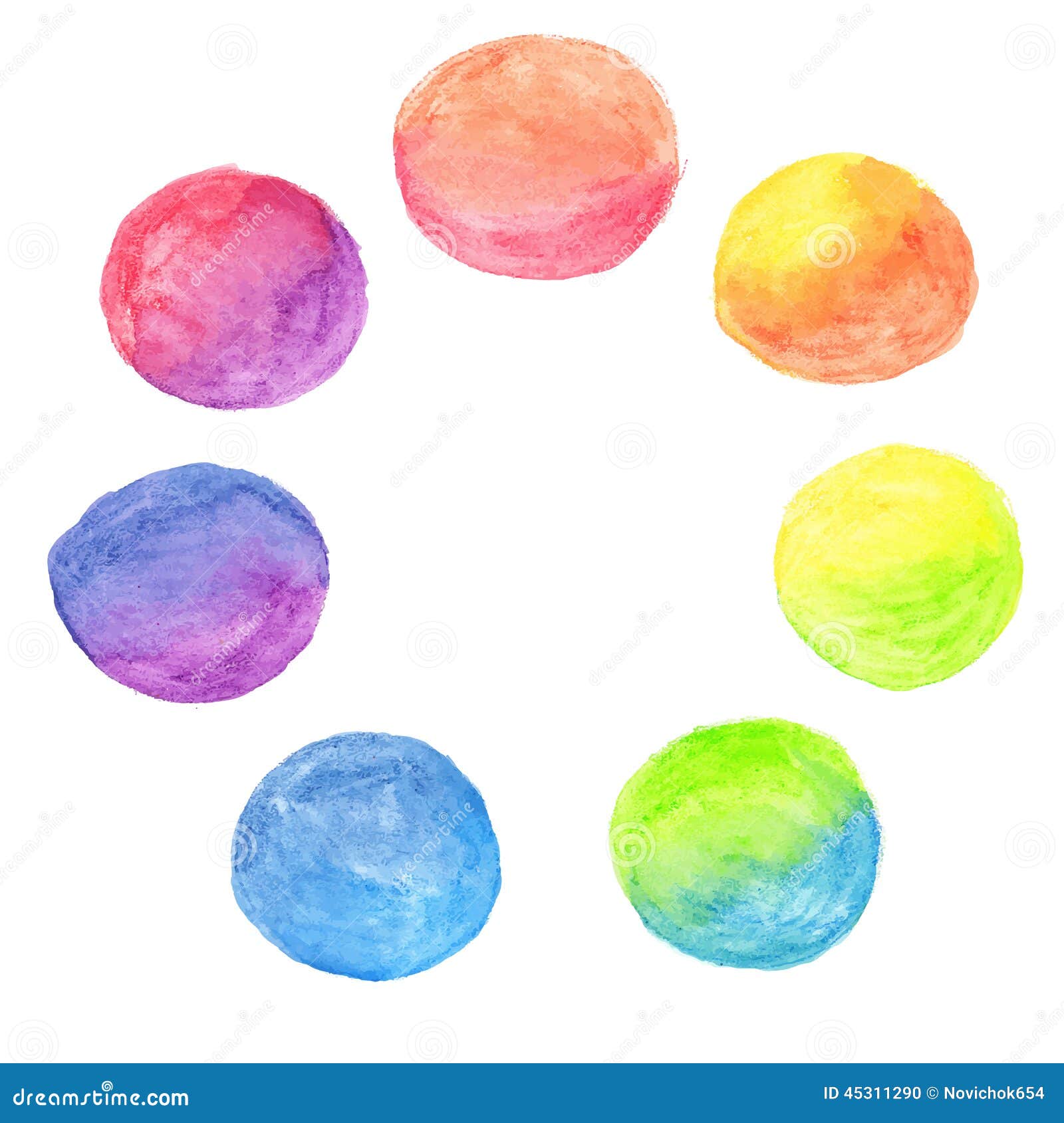 Download Set Of Rainbow Watercolor Circles Stock Vector ...