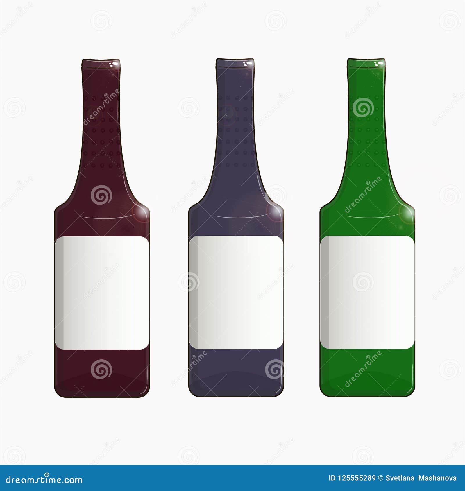 Glass Bottle with a Clear Label Stock Illustration Illustration of