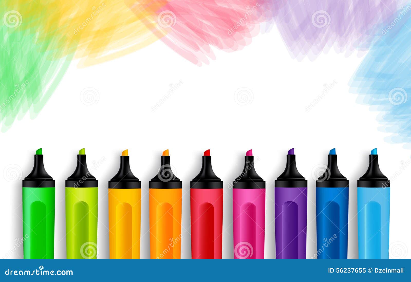 Set Of Realistic 3D Colorful Markers Stock Vector - Image: 56237655