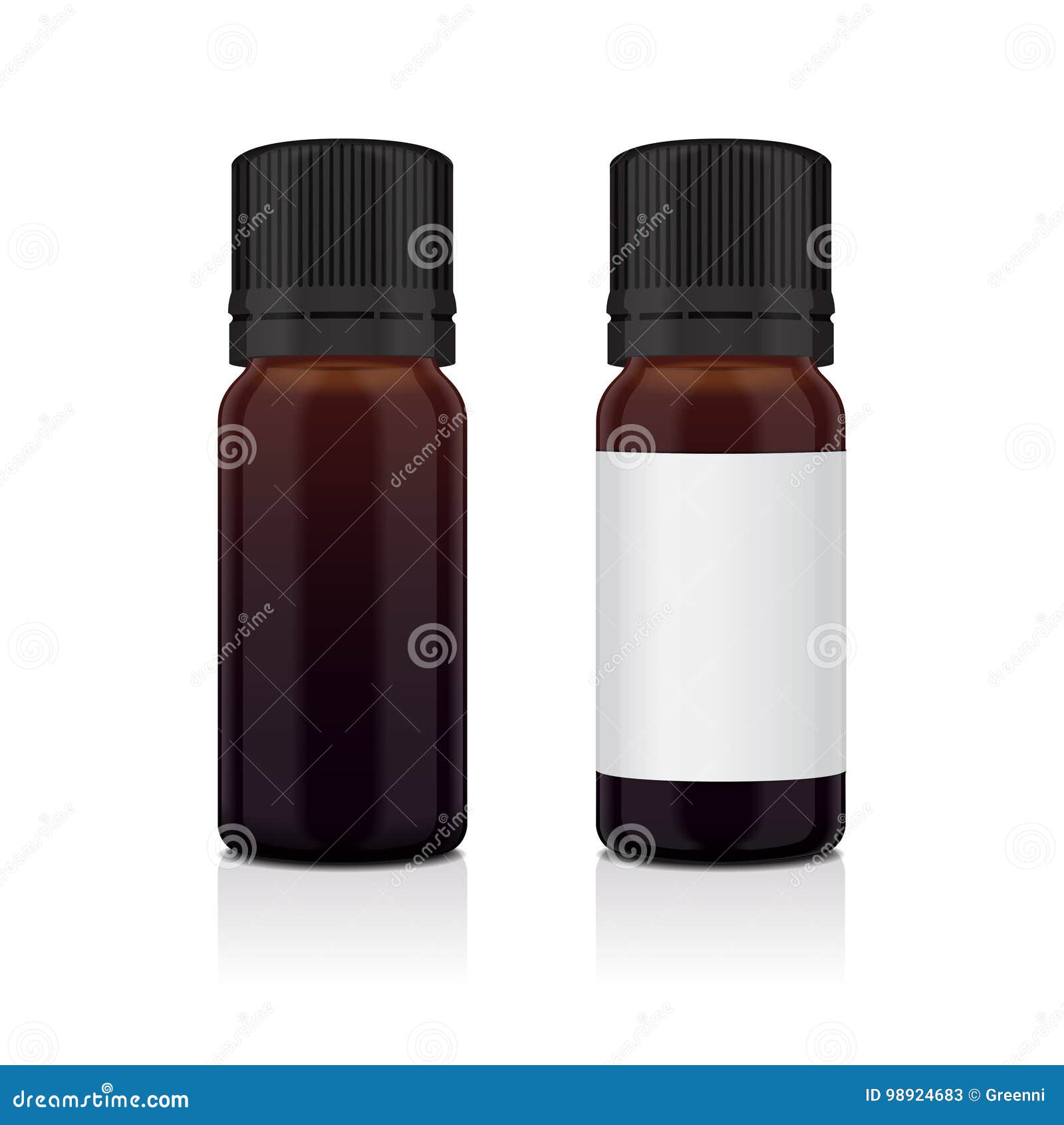 Download Set Of Realistic Essential Oil Brown Bottle Mock Up Bottle Cosmetic Or Medical Vial Flask Flacon 3d Illustration Stock Vector Illustration Of Design Clear 98924683