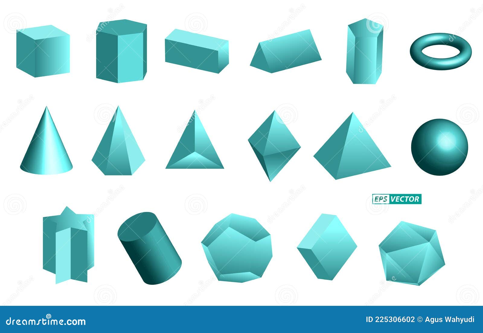 Realistic Geometric Shapes Isolated Or Basic 3d Shapes Stock Vector