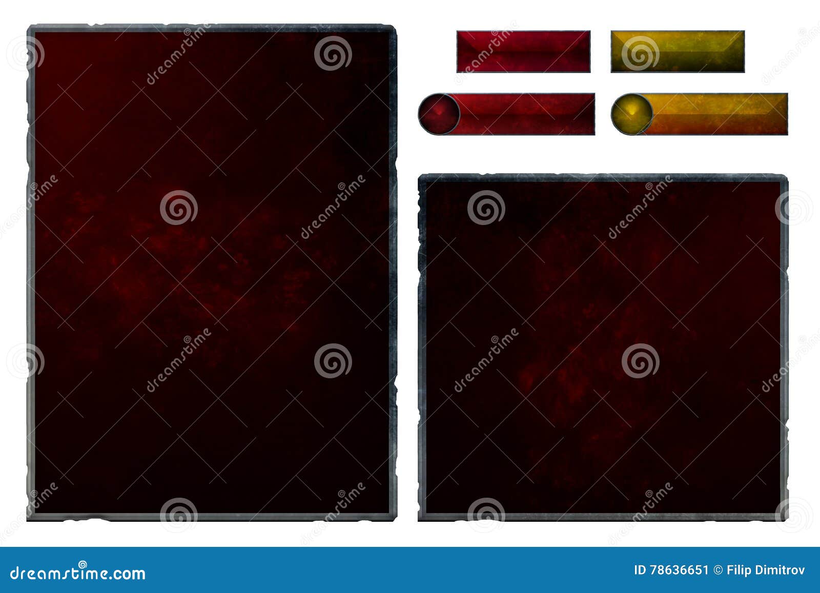 set of realistic rubby interface s