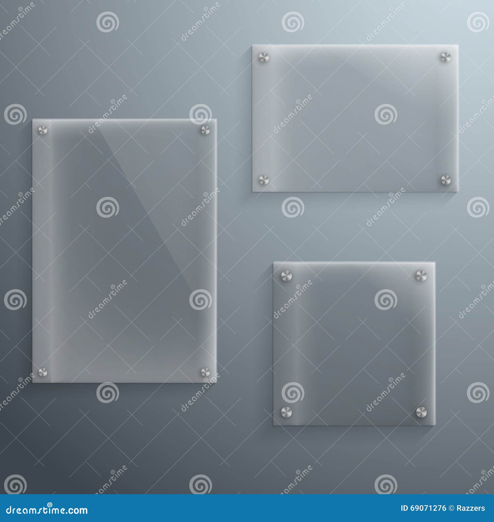 Set of Realistic Vector Glass Frame Template. EPS10 Vector Plast Stock