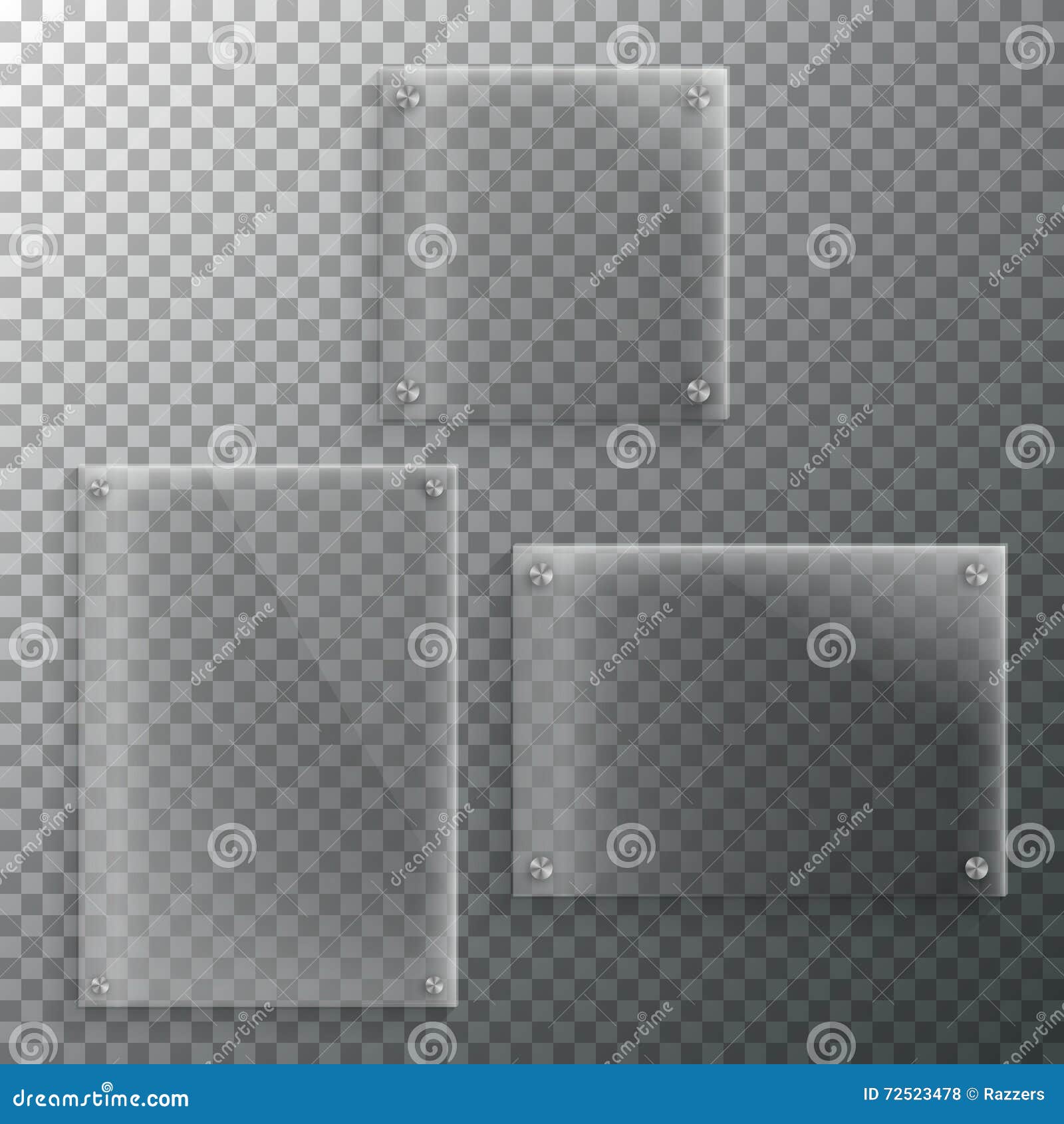 Set of Realistic Vector Glass Frame Template. EPS10 Vector Plast Stock
