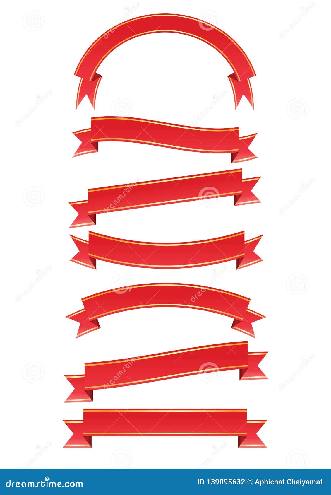 Download Set Of Red Arch Banner Icon Stock Illustration ...