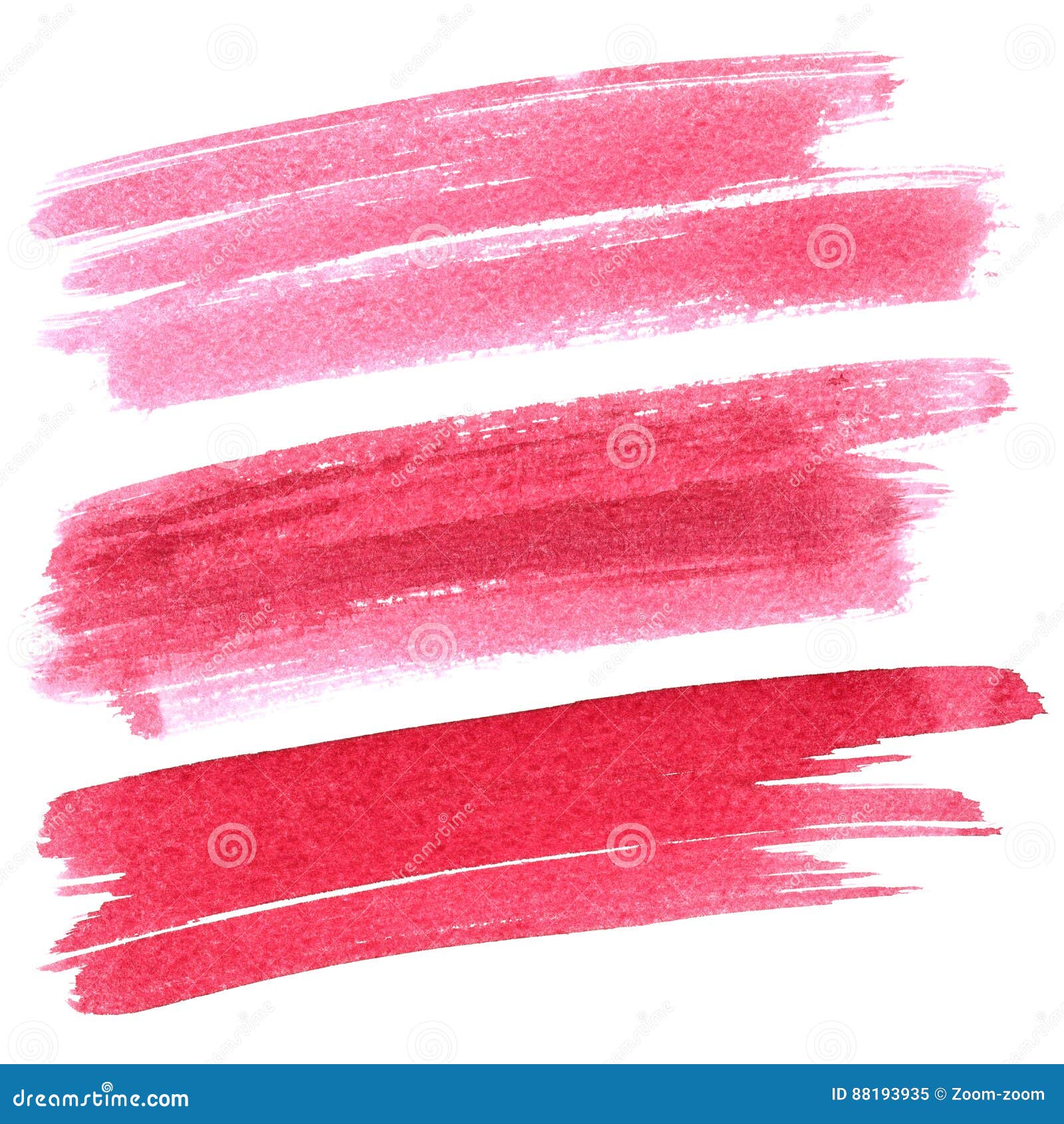 Set of red brush strokes stock illustration. Illustration of stain ...