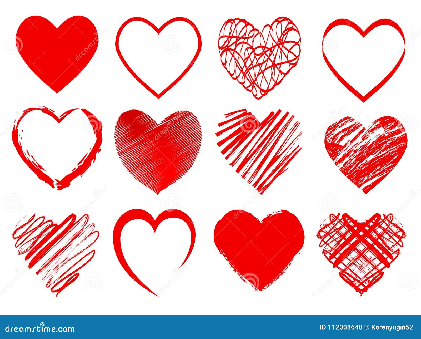 Set of Red Hearts for Valentines Day Stock Vector - Illustration of ...