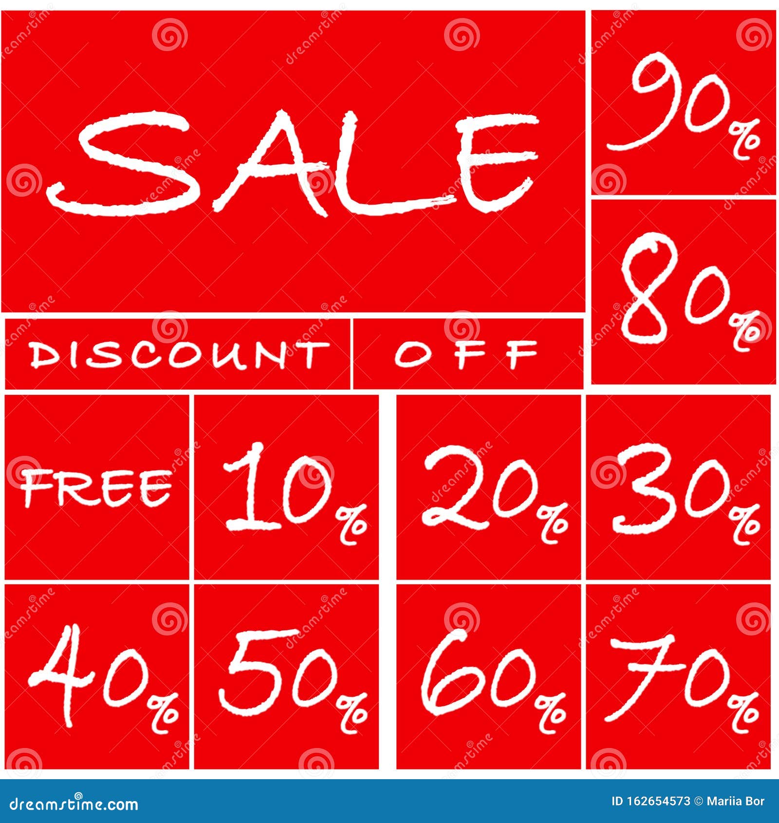 collection of sale tags labels
