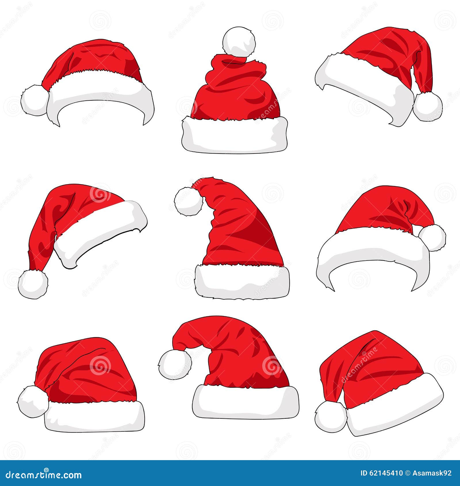 set of red santa claus hats