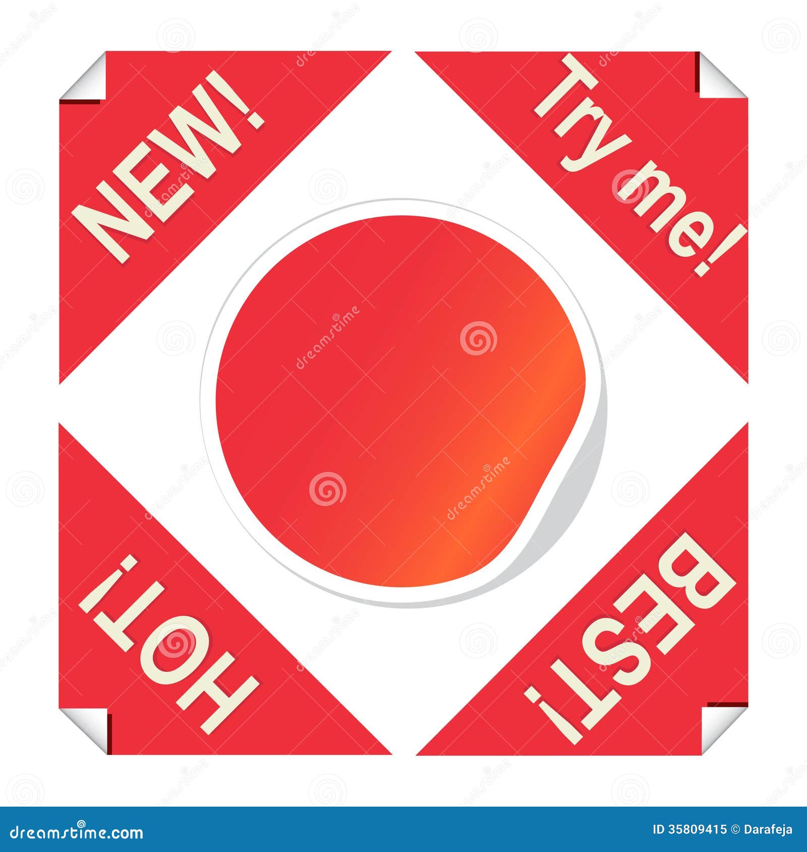 Set of Red Stickers for Package Design Stock Vector Illustration of