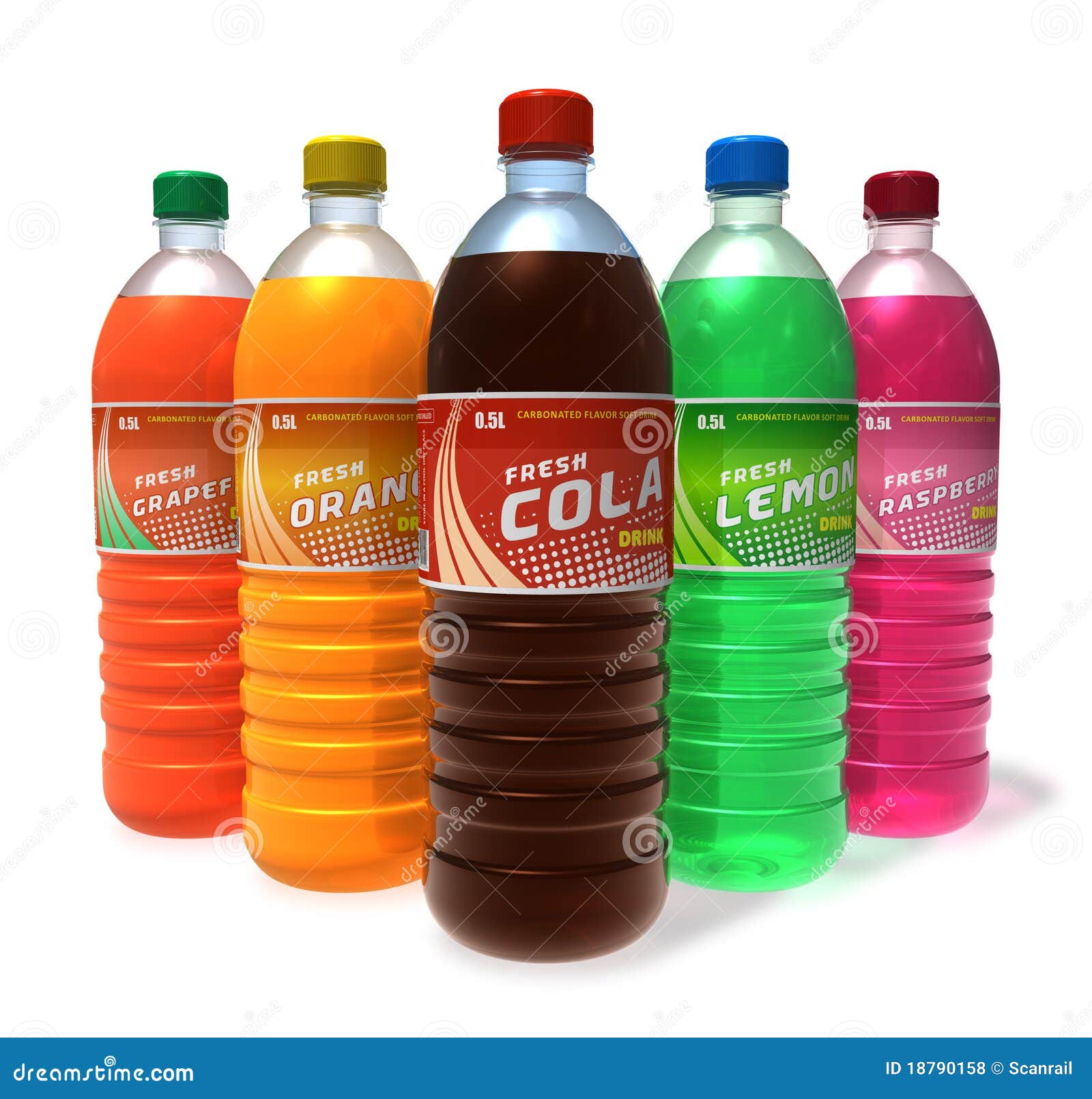 Set of Refreshing Drinks in Plastic Bottles Stock Illustration Illustration of natural, fizzy
