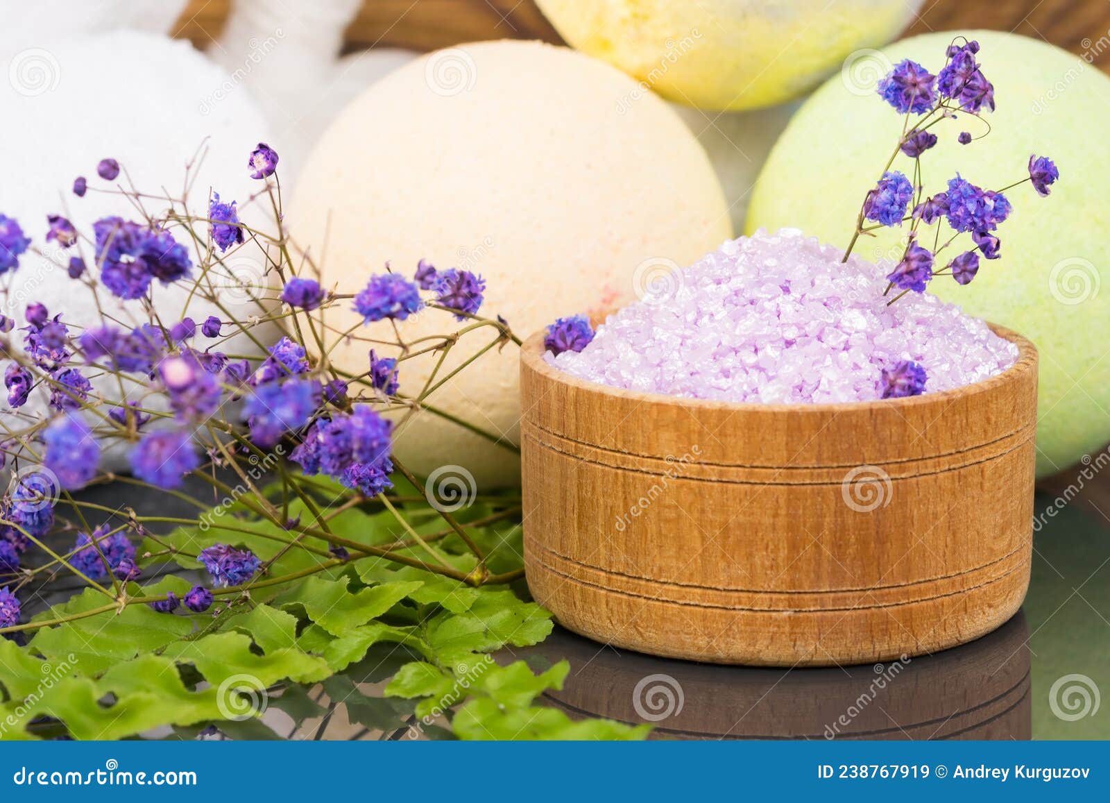Set for Relaxing Baths with Foam and Salt Stock Image Image of tool