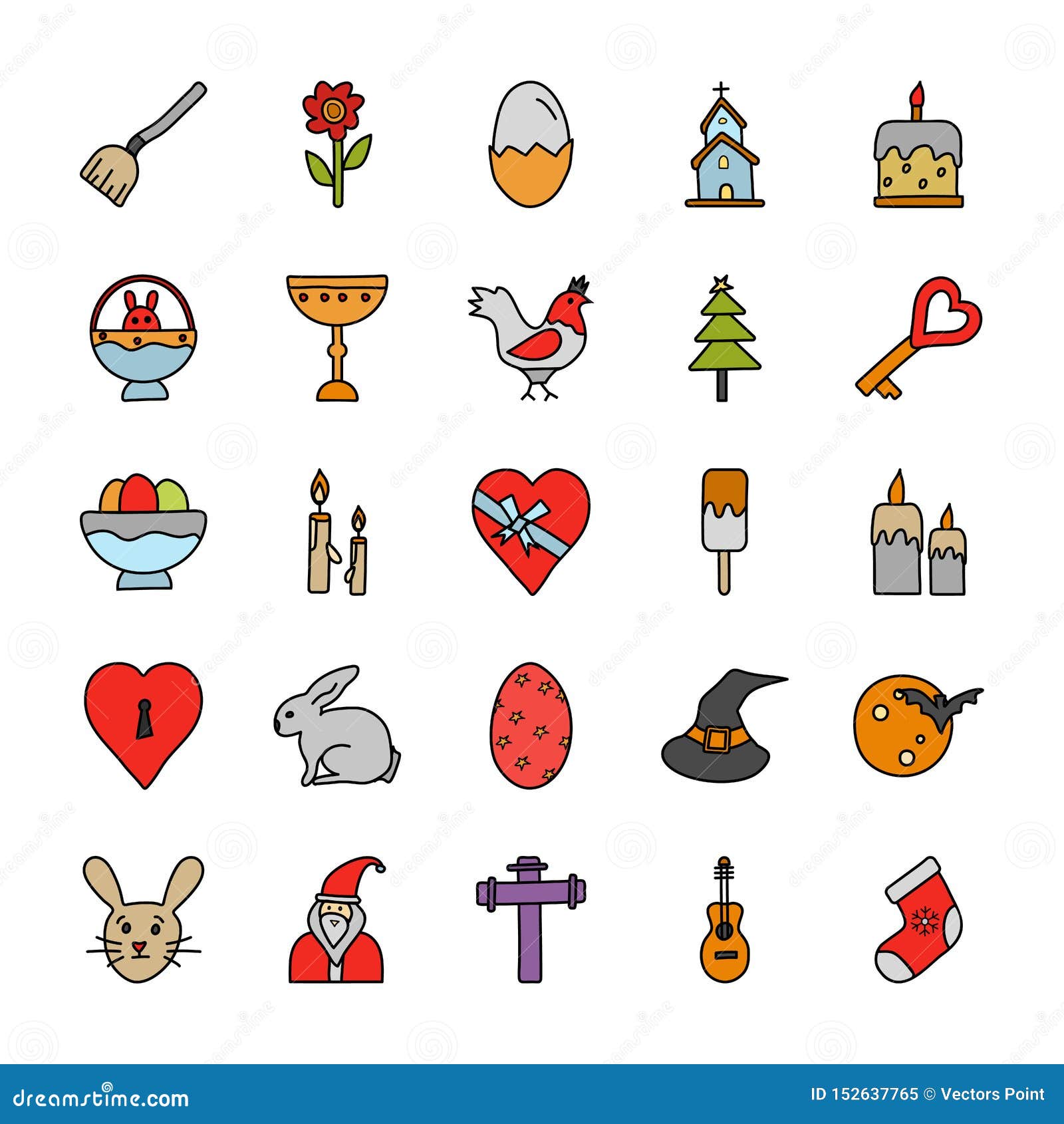 Download Occasions Doodle Icons Pack Stock Vector - Illustration of ...