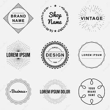 Set of Retro Vintage Badges and Label Logo Graphics Stock Vector ...