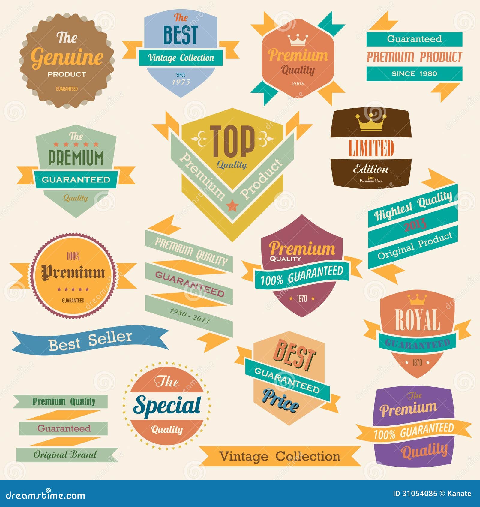 Set of Retro Vintage Badges and Labels Stock Vector - Illustration of ...