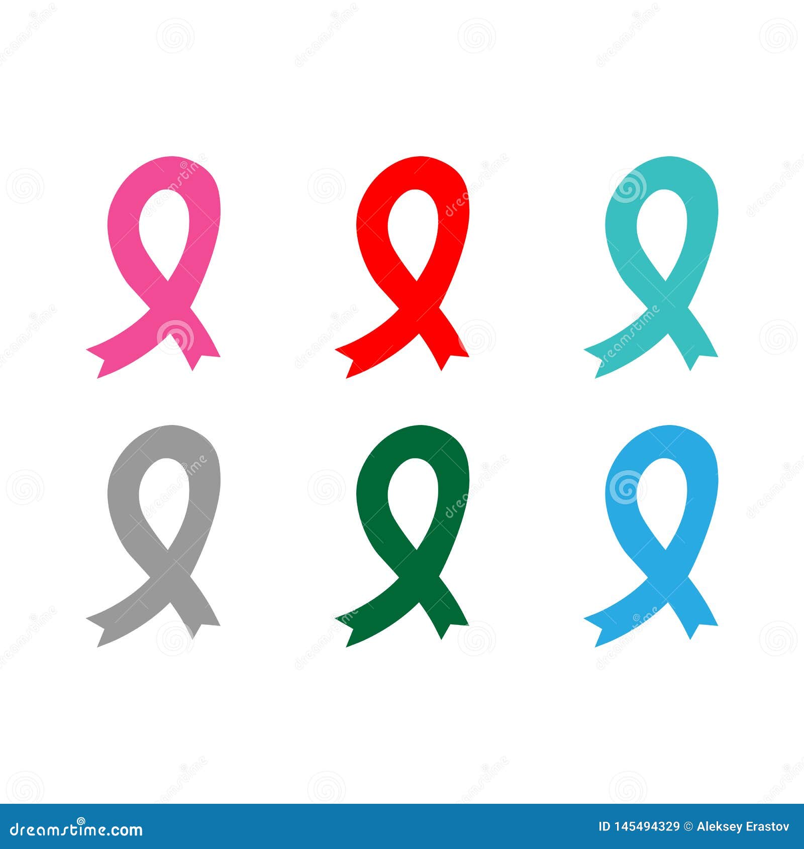 Set of Ribbon Awareness. Vector Illustration. Stock Vector