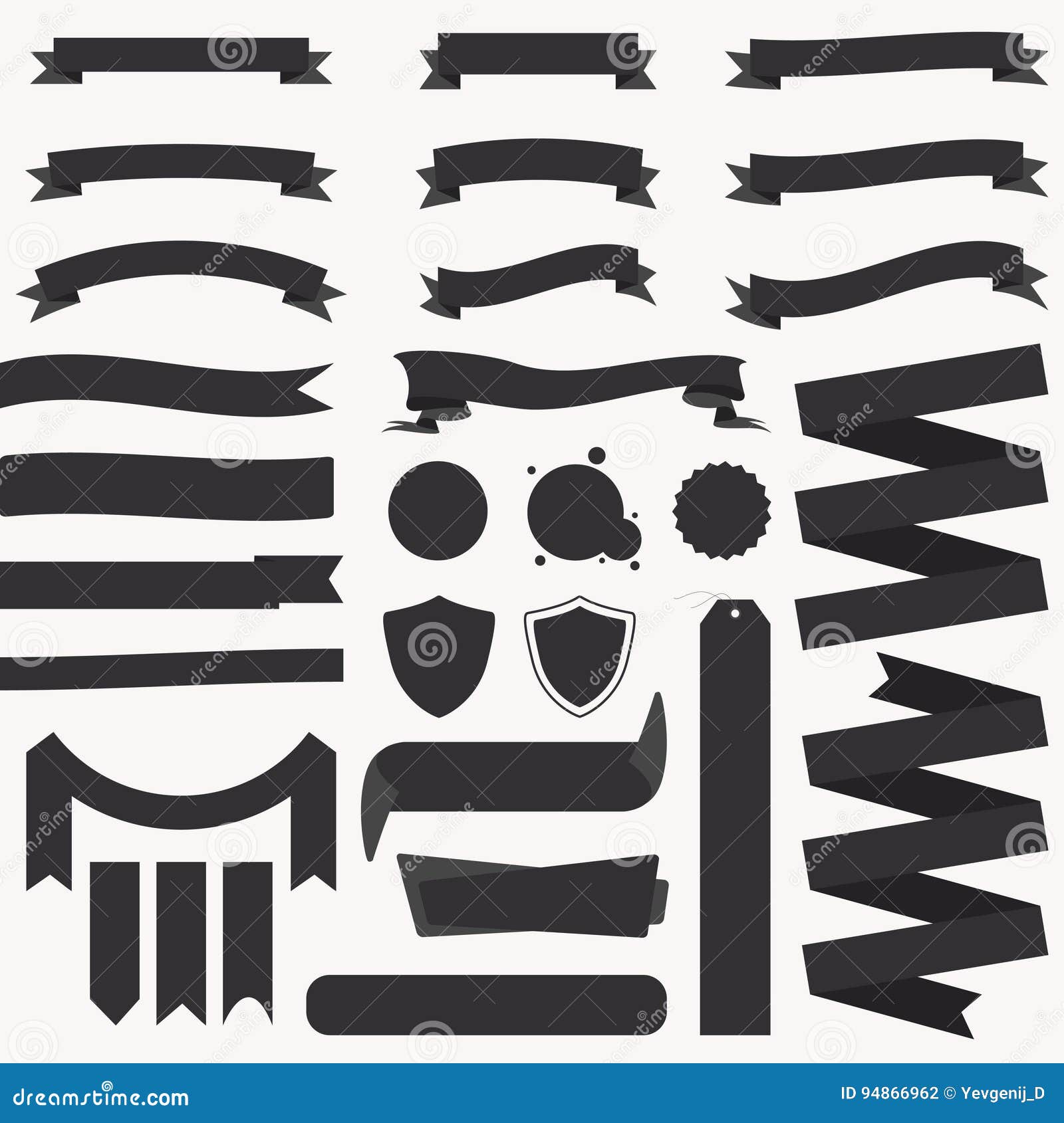 set of ribbons and banners vintage ribbons banners badges
