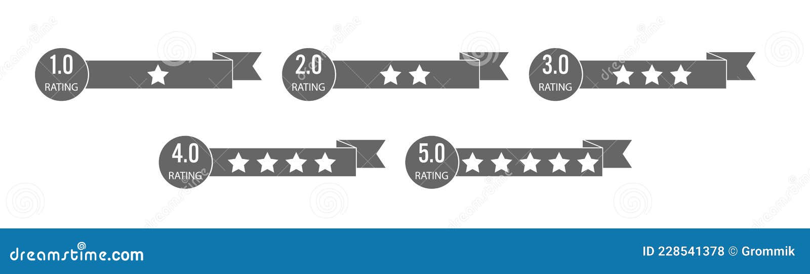 Set of Ribbons with Rating Stars Stock Vector Illustration of choice