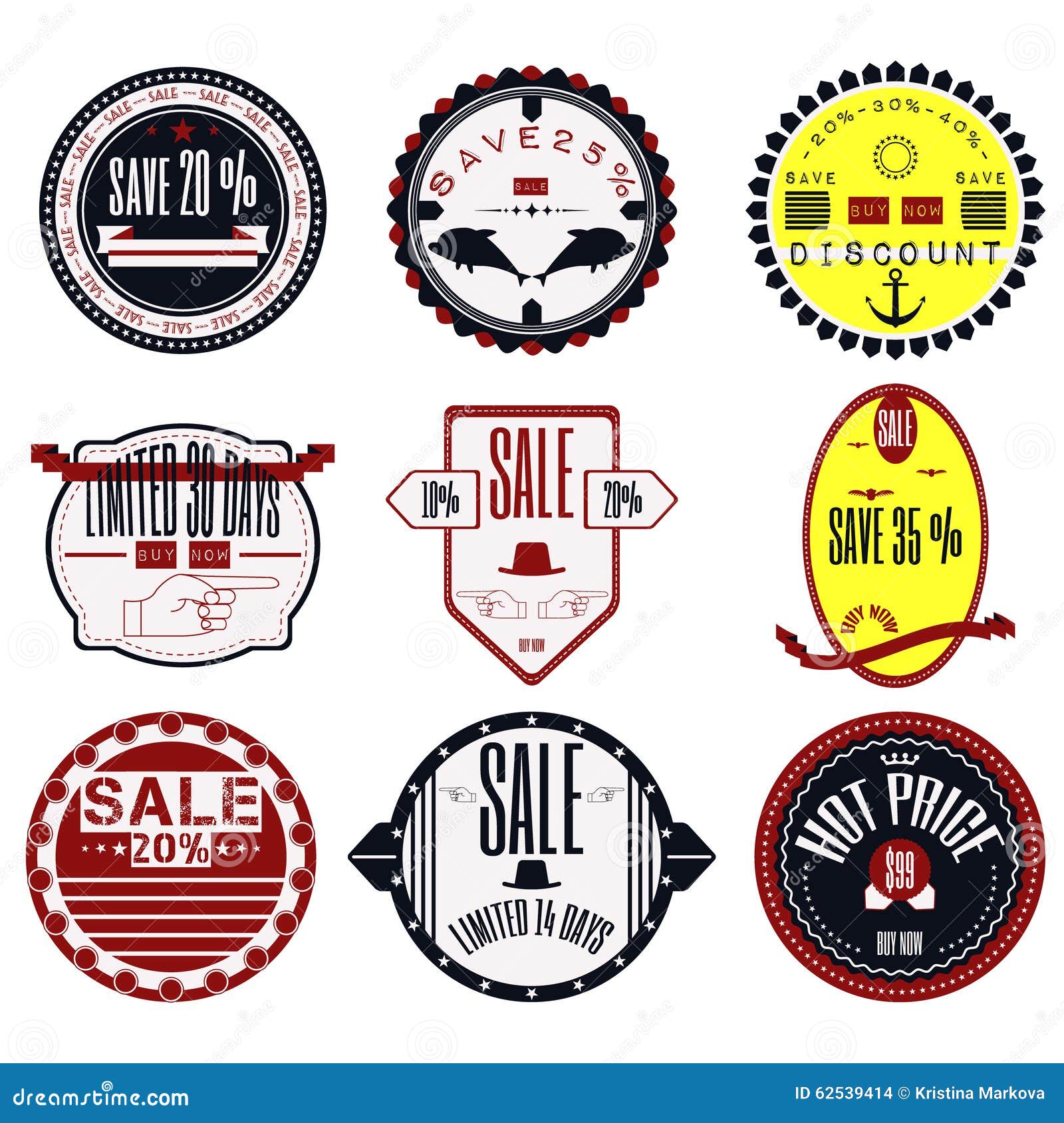 Set of Ribbons, Stickers, Labels. Vector.Set of Ribbons, Sticker Stock