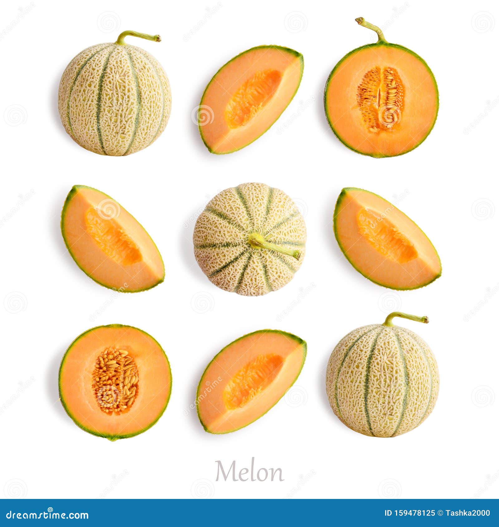 Set of ripe melon stock image. Image of fresh, cantalupe 159478125