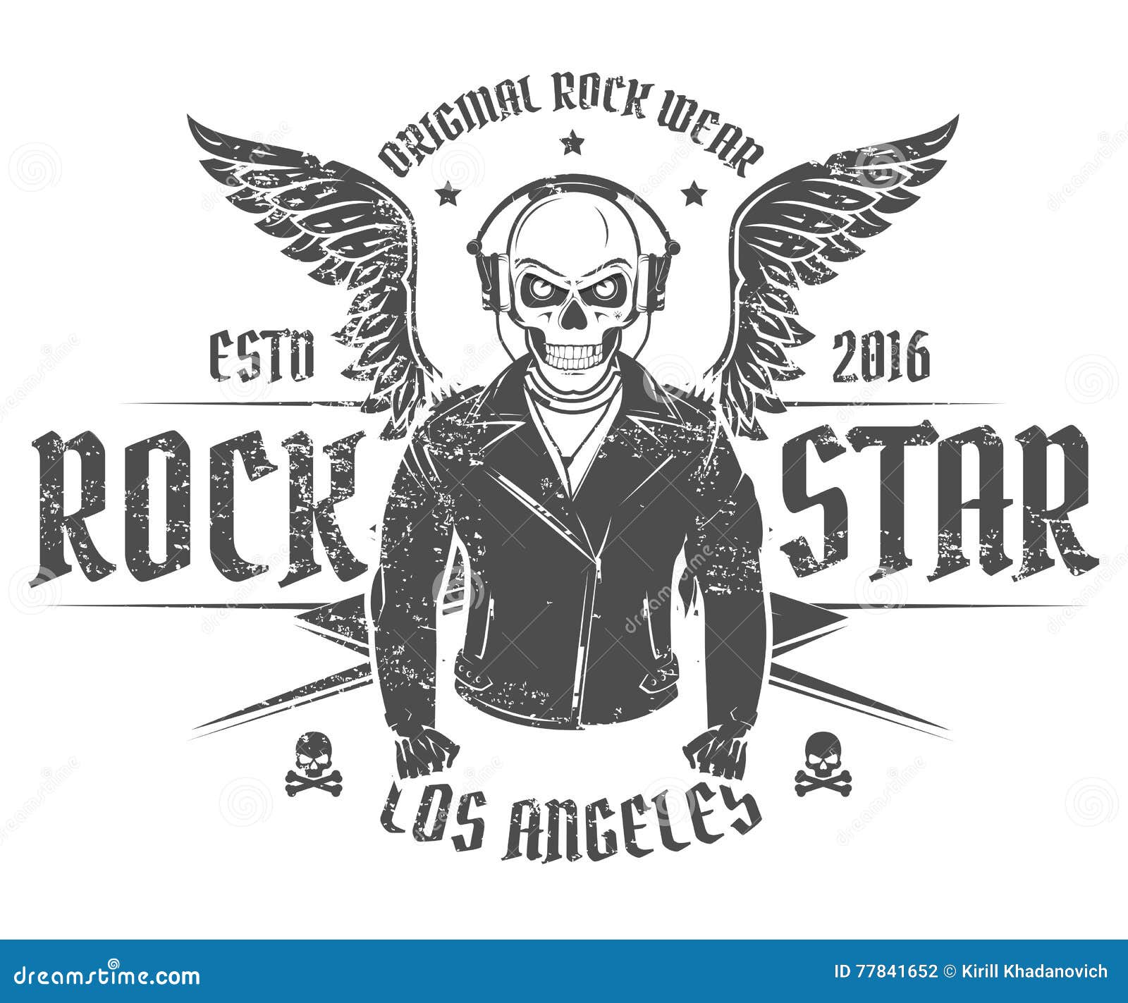 Set of Rock and Roll Star for T Shirts and Tattoo Design. Stock Vector
