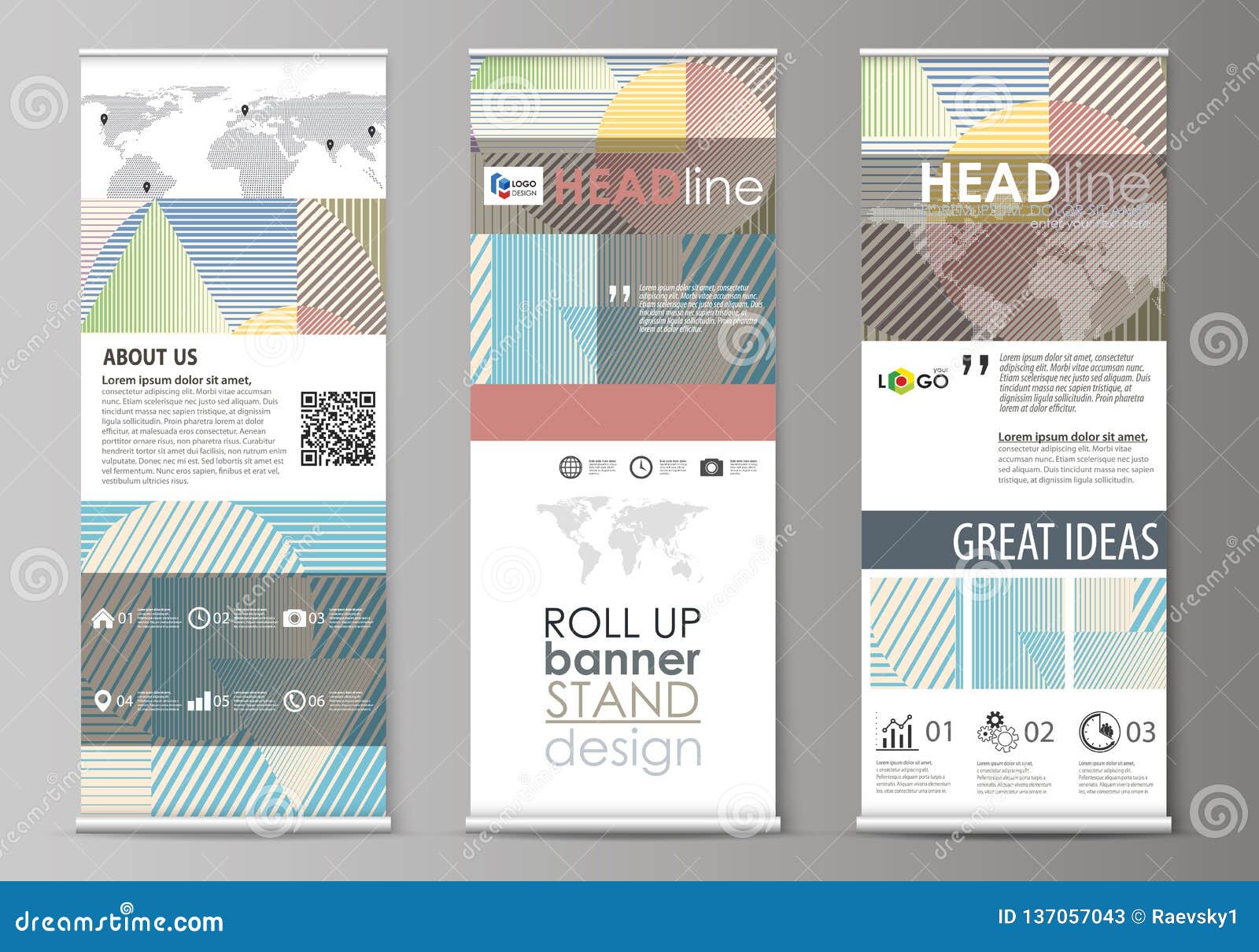 Roll Up Banner Stands Abstract Style Templates Modern Business Concept Corporate Vertical Vector Flyers Flag Layouts Stock Vector Illustration Of Paper Object