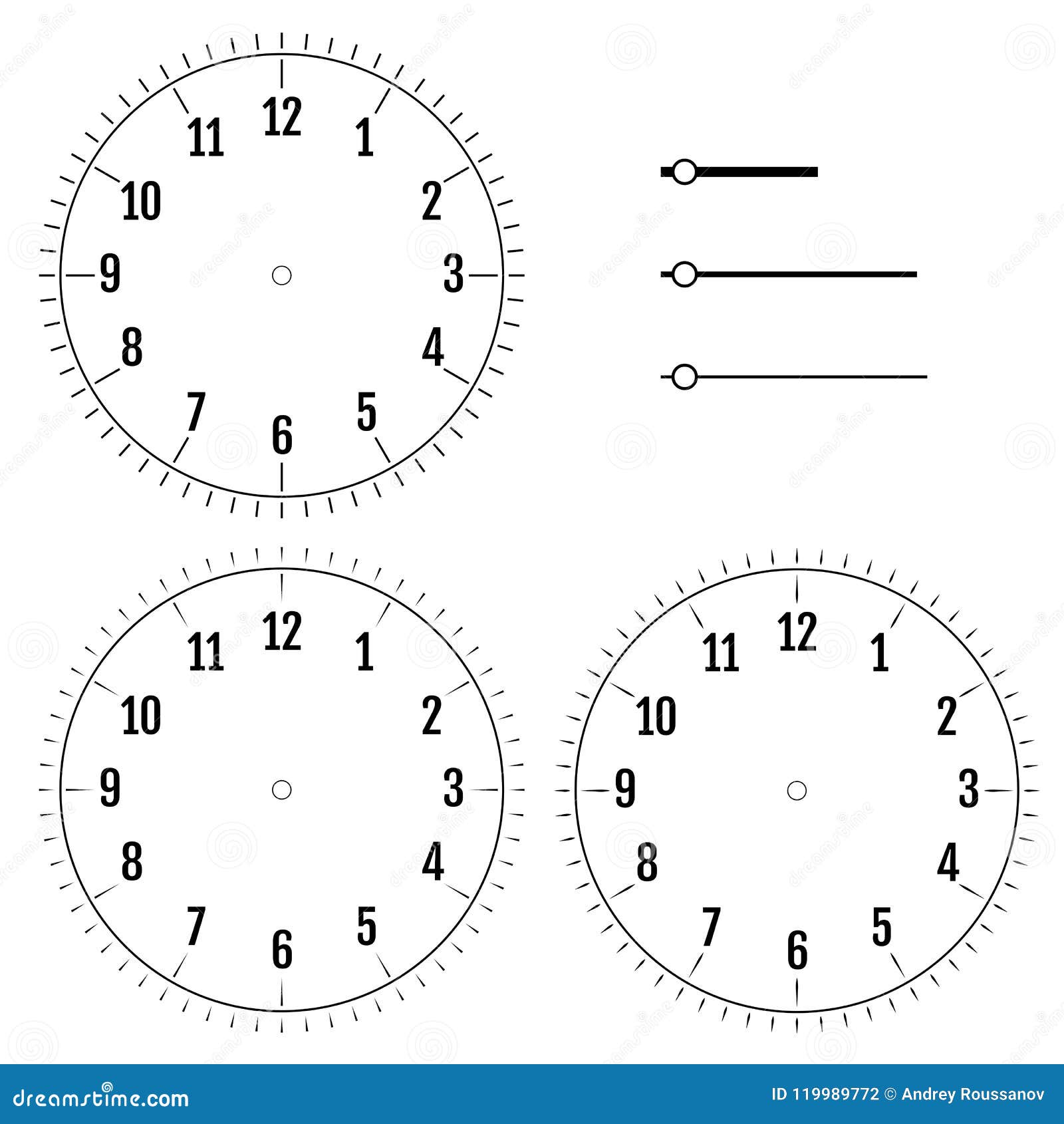 Set Of Different Clock Faces Stock Illustration - Download Image