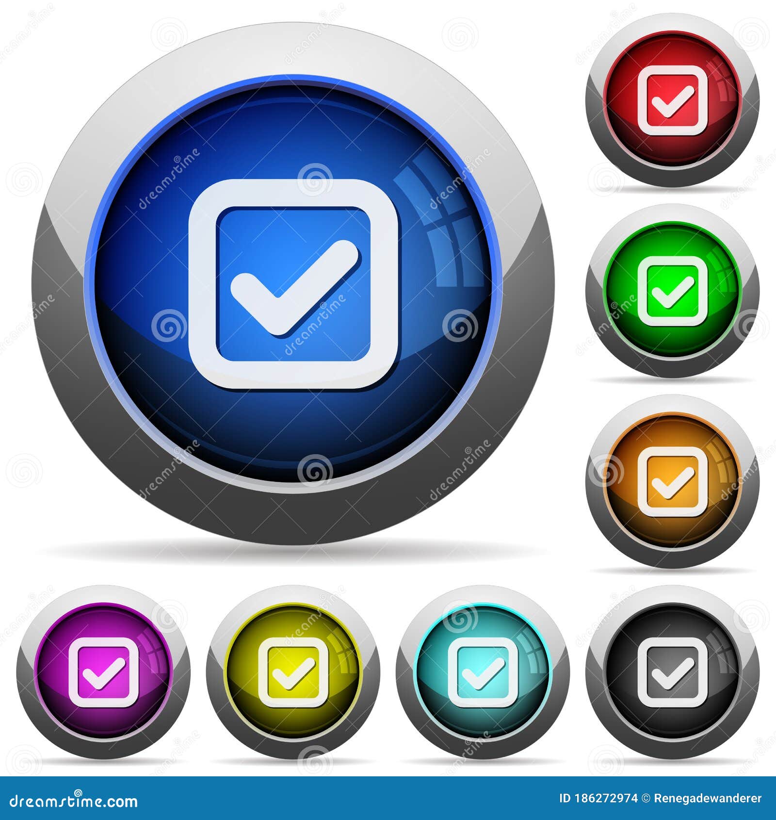 Checkbox button set stock vector. Illustration of checkmark 186272974