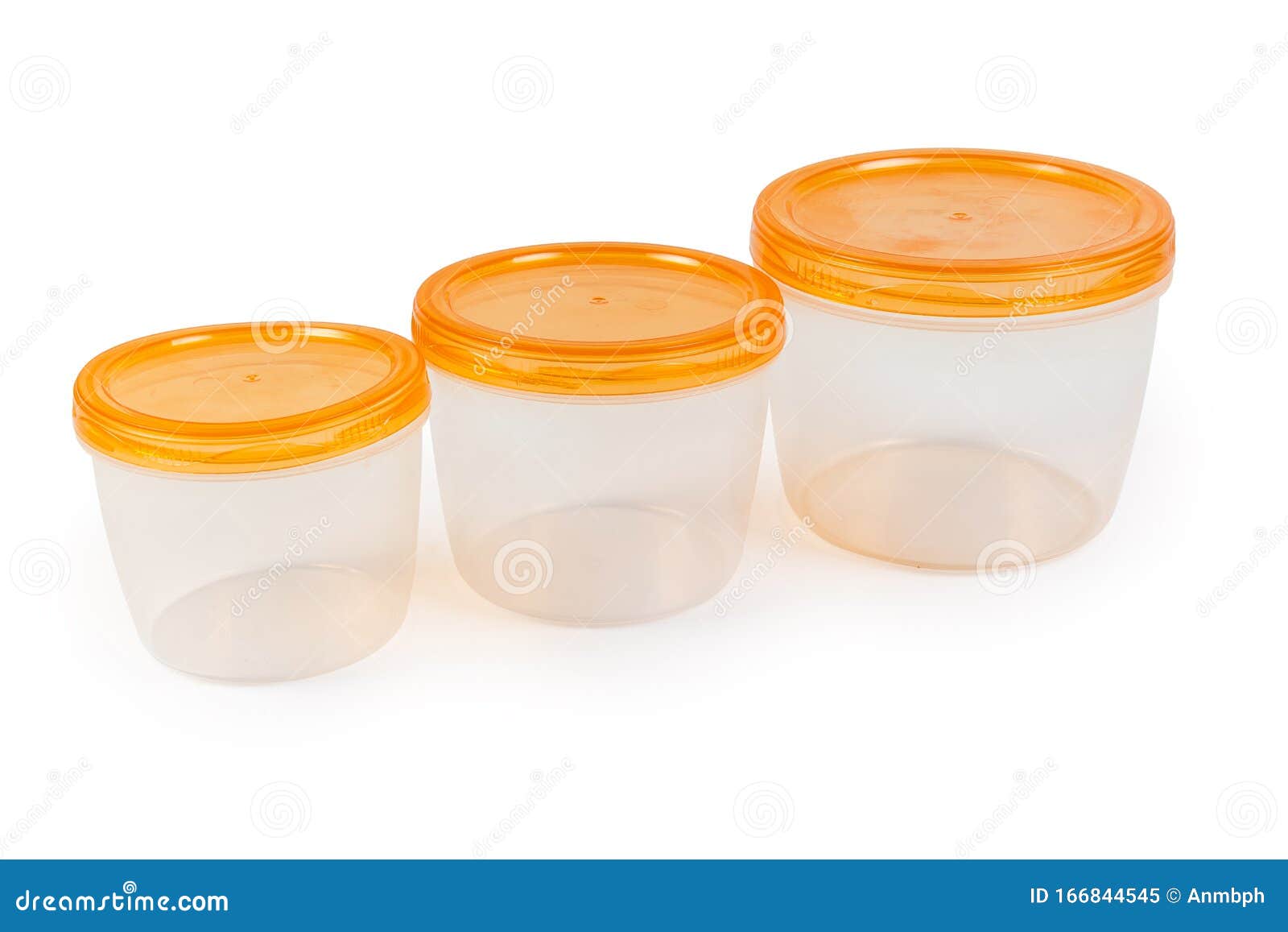 Set of Round Plastic Food Storage Container for Home Use Stock Image