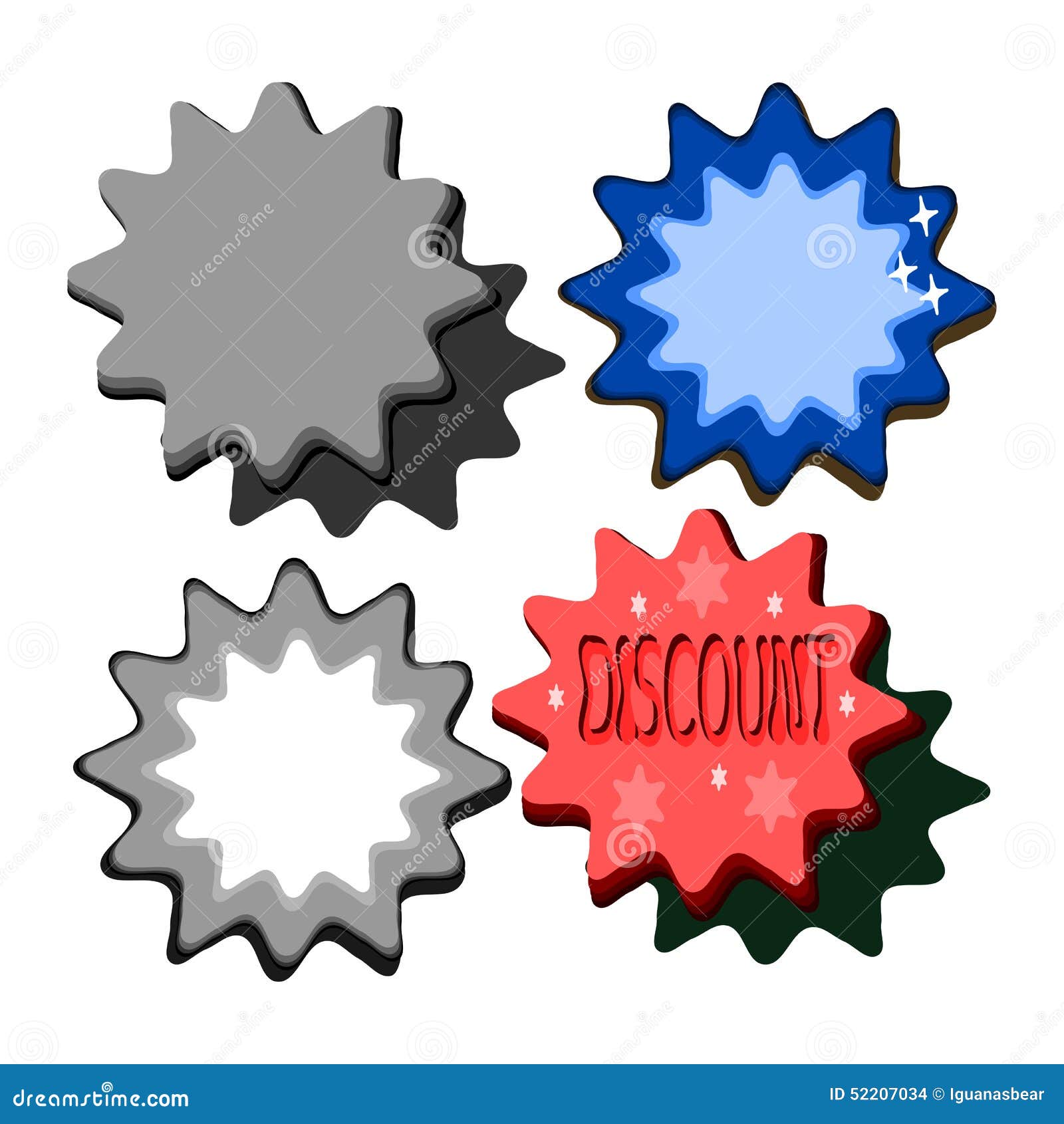 Set of Round Shapes with Clear Space for Text Stock Vector