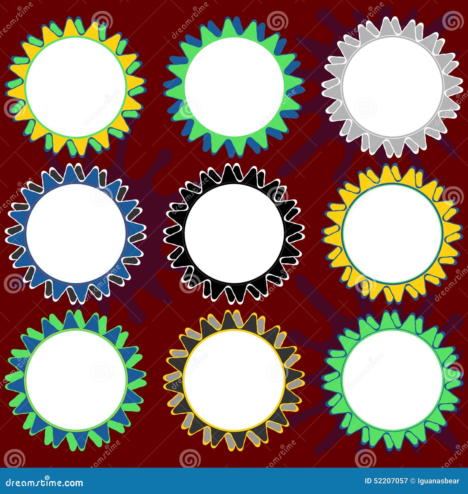 Set of Round Shapes with Clear Space for Text Stock Vector