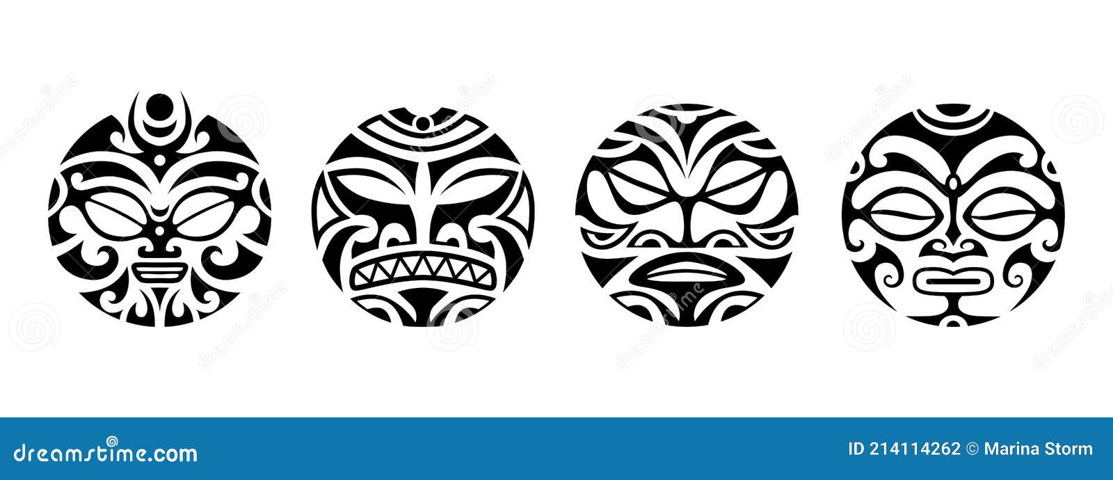 Round tattoo ornament with sun face maori style African aztecs or mayan  ethnic mask 10450412 Vector Art at Vecteezy