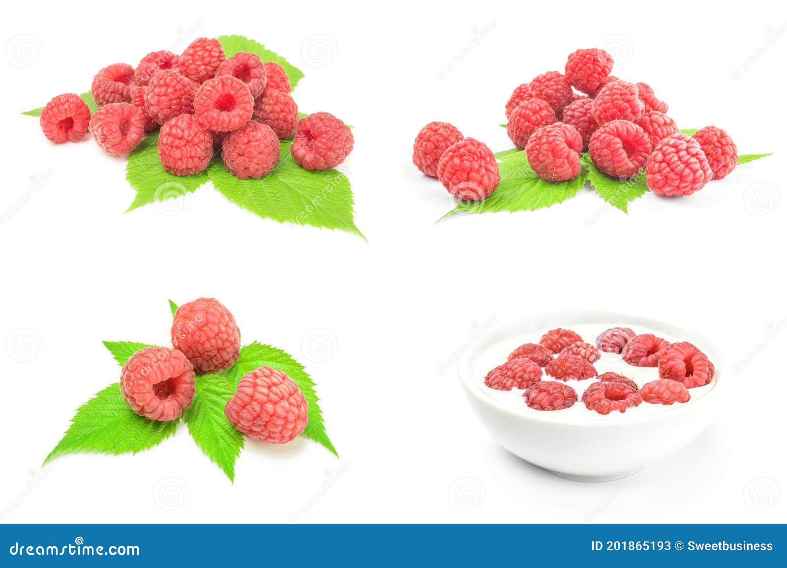 set of rubusberry  on white