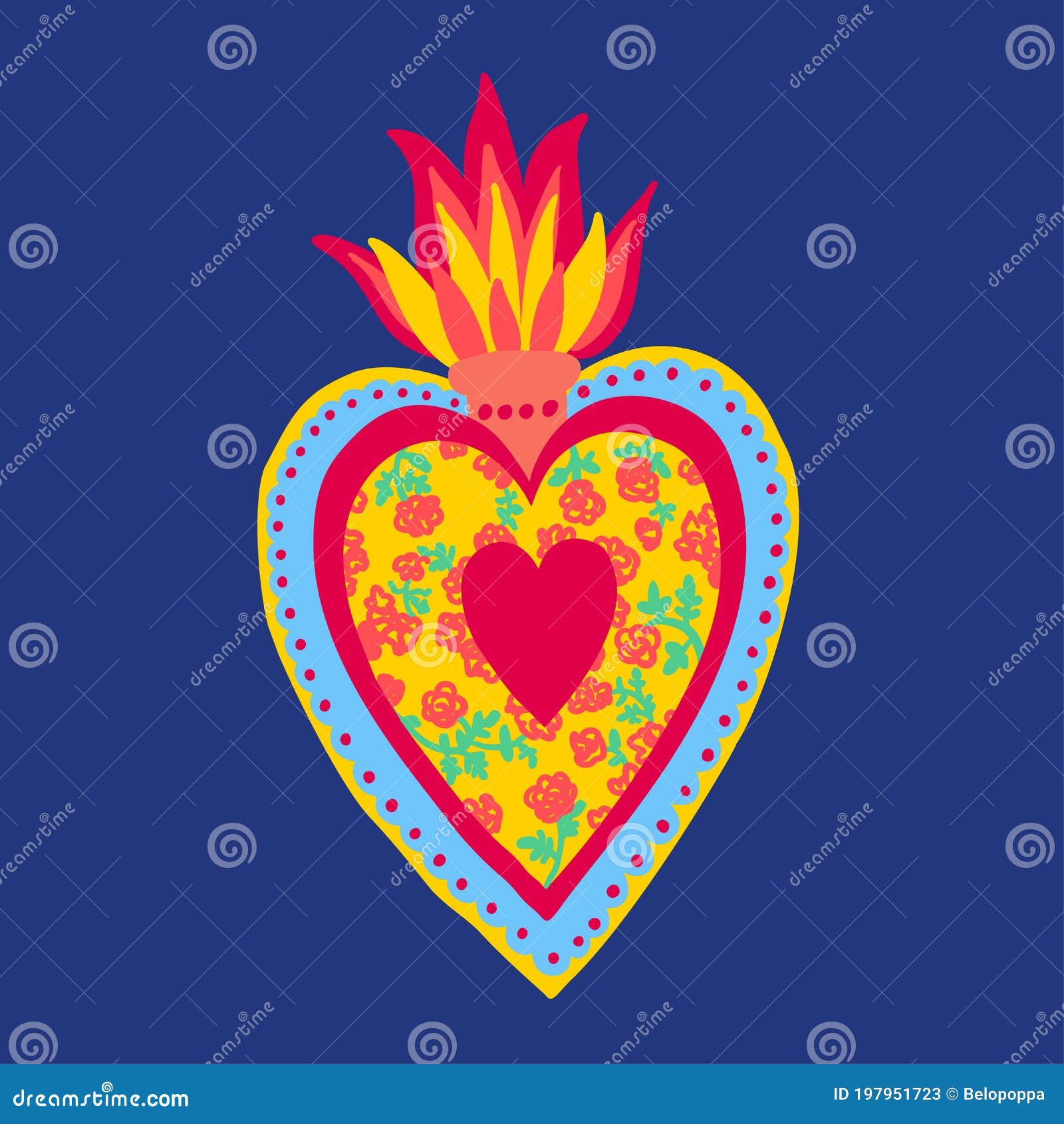 Mexican Sacred Heart Stock Illustrations – 182 Mexican Sacred Heart Stock  Illustrations, Vectors & Clipart - Dreamstime