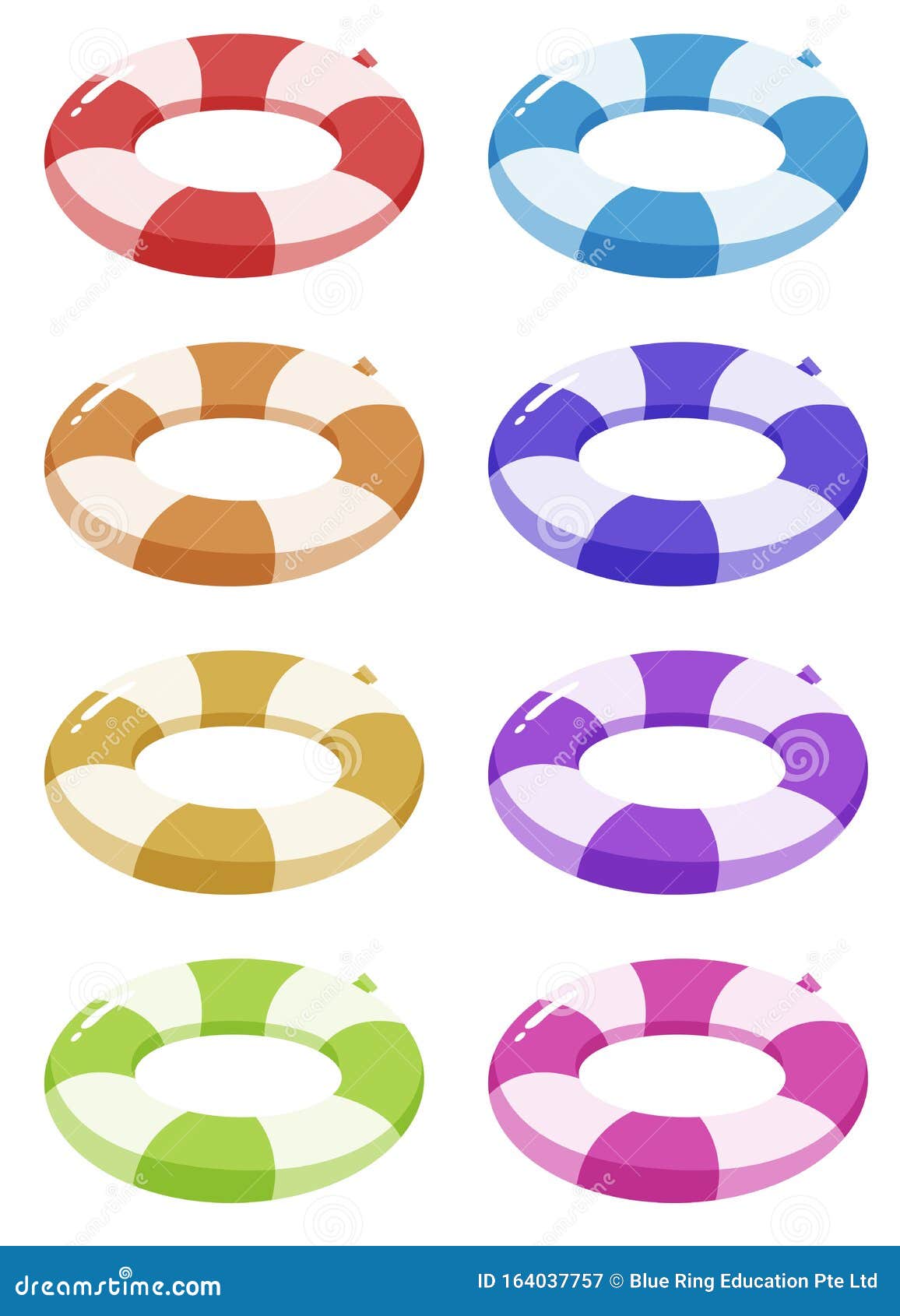 Set of Safety Rings in Different Colors Stock Vector Illustration of