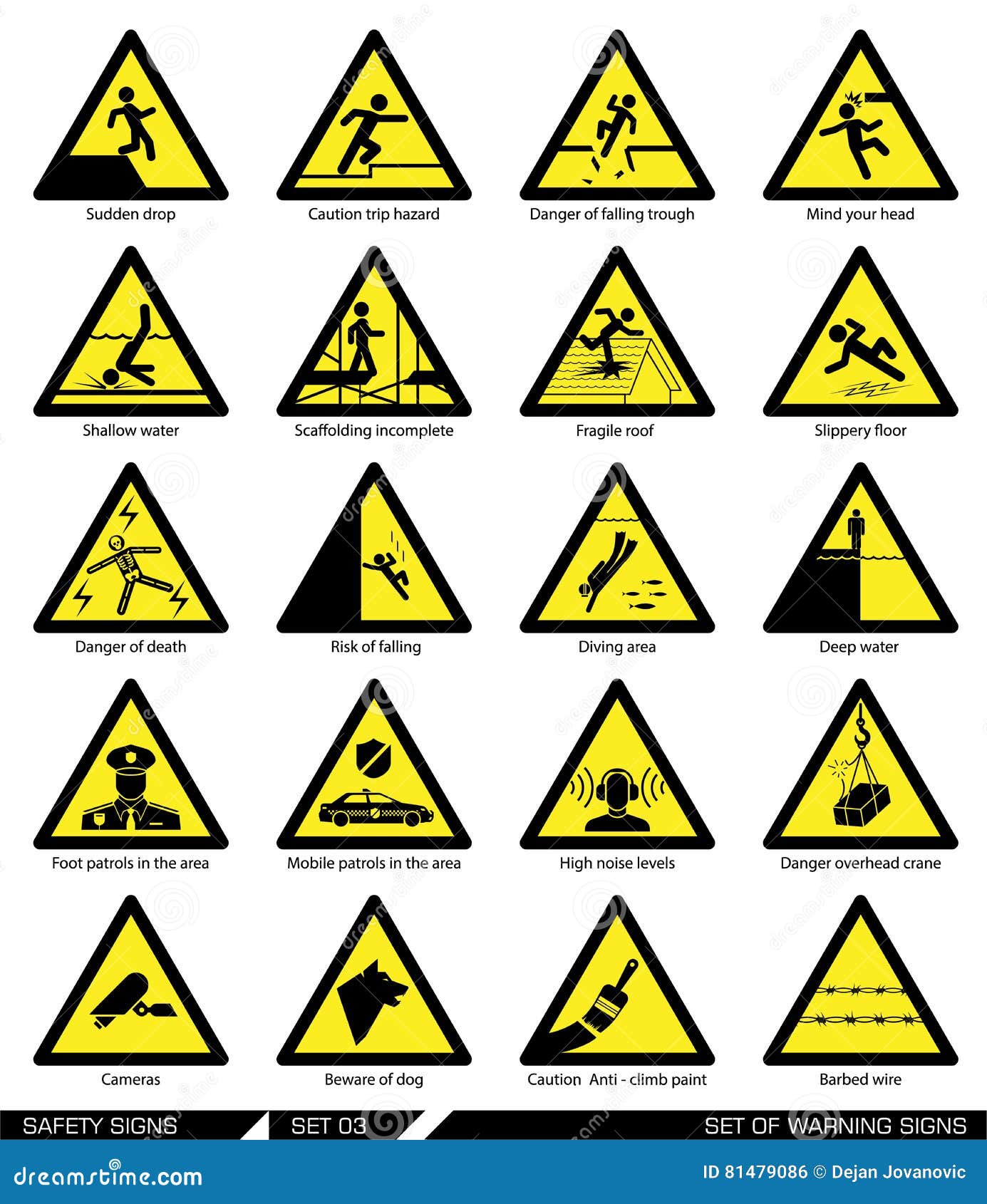 4mm Correx 300x100mm 'Warning Fragile roof' Site Safety Signs 