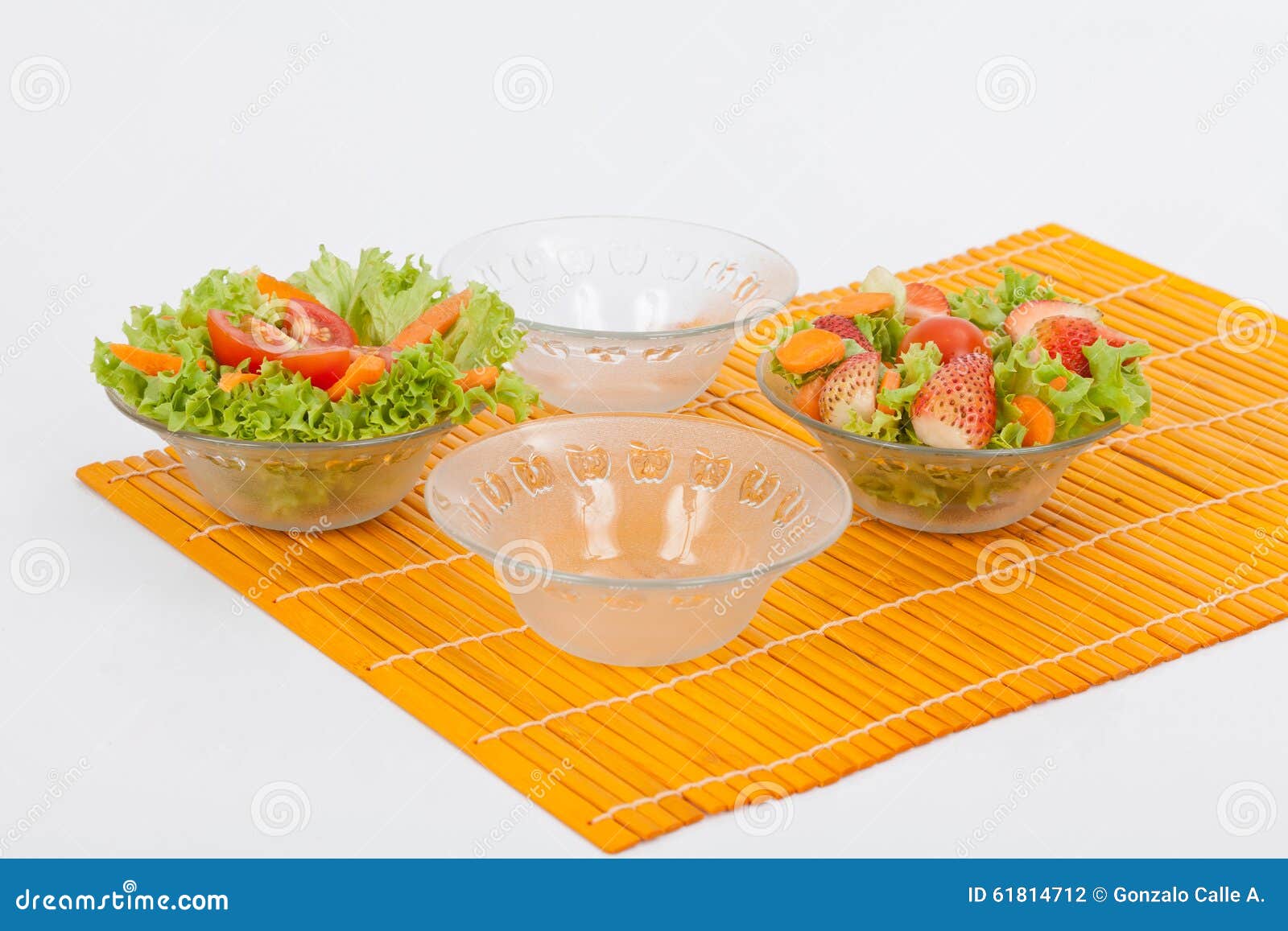 Set salad bowl in glass stock photo. Image of dinner 61814712