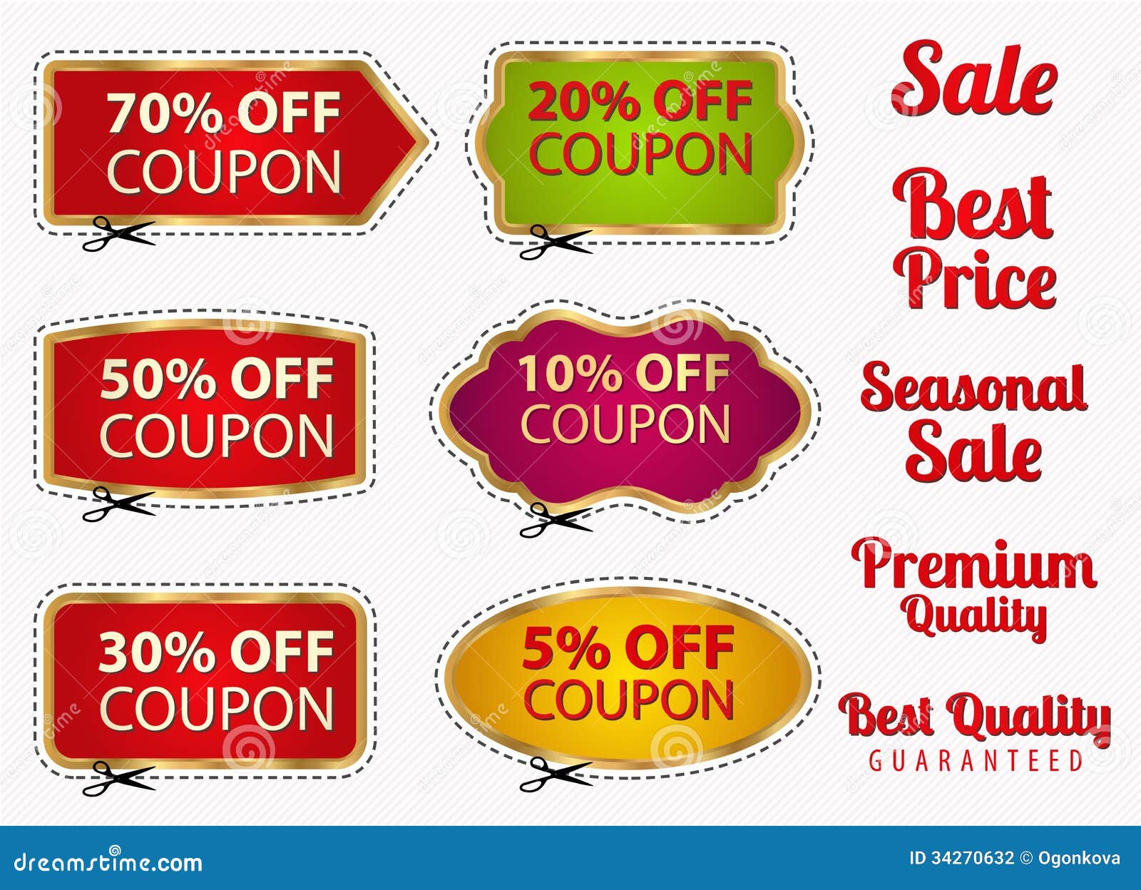 Set: Sale Coupons, Labels (banner, Tag) Template Stock ...