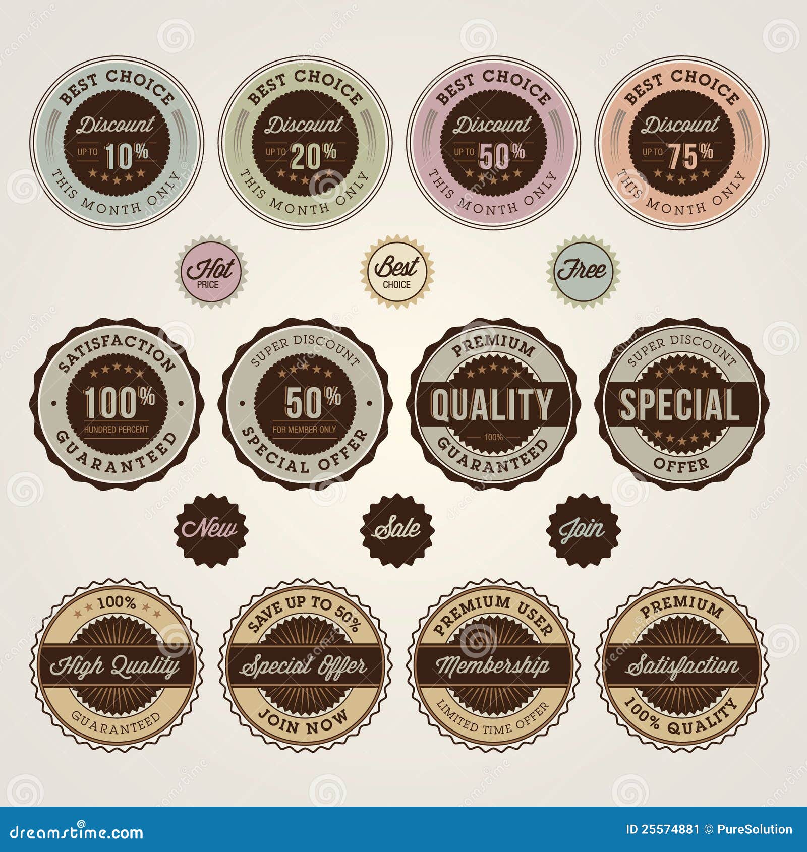 Set of Sale and Discount Labels and Stickers Stock Vector