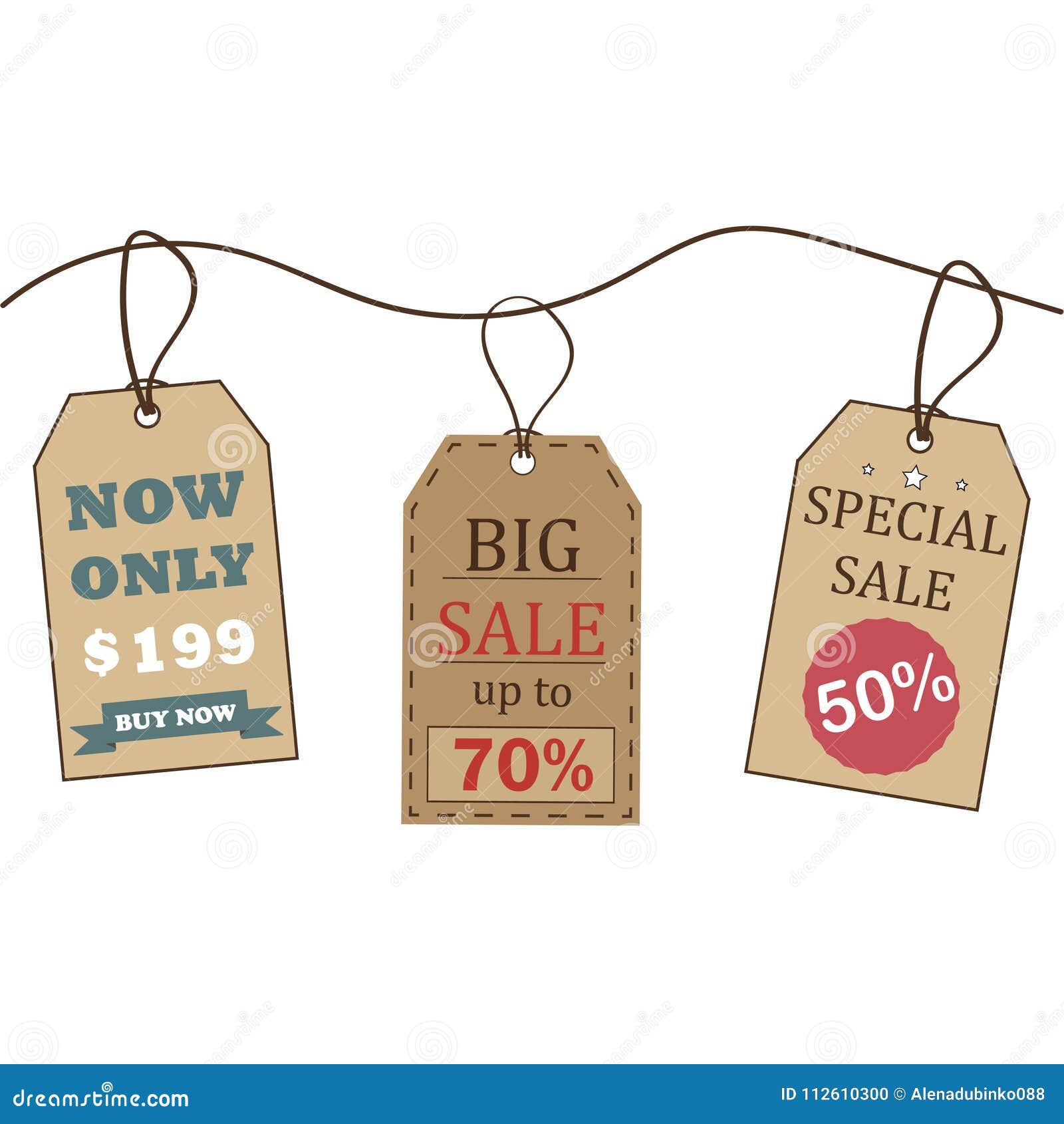 Set Of Sale Tags. Retro Style. Cardboard Sale Labels In Vintage Style. Discount Badges Set Stock ...